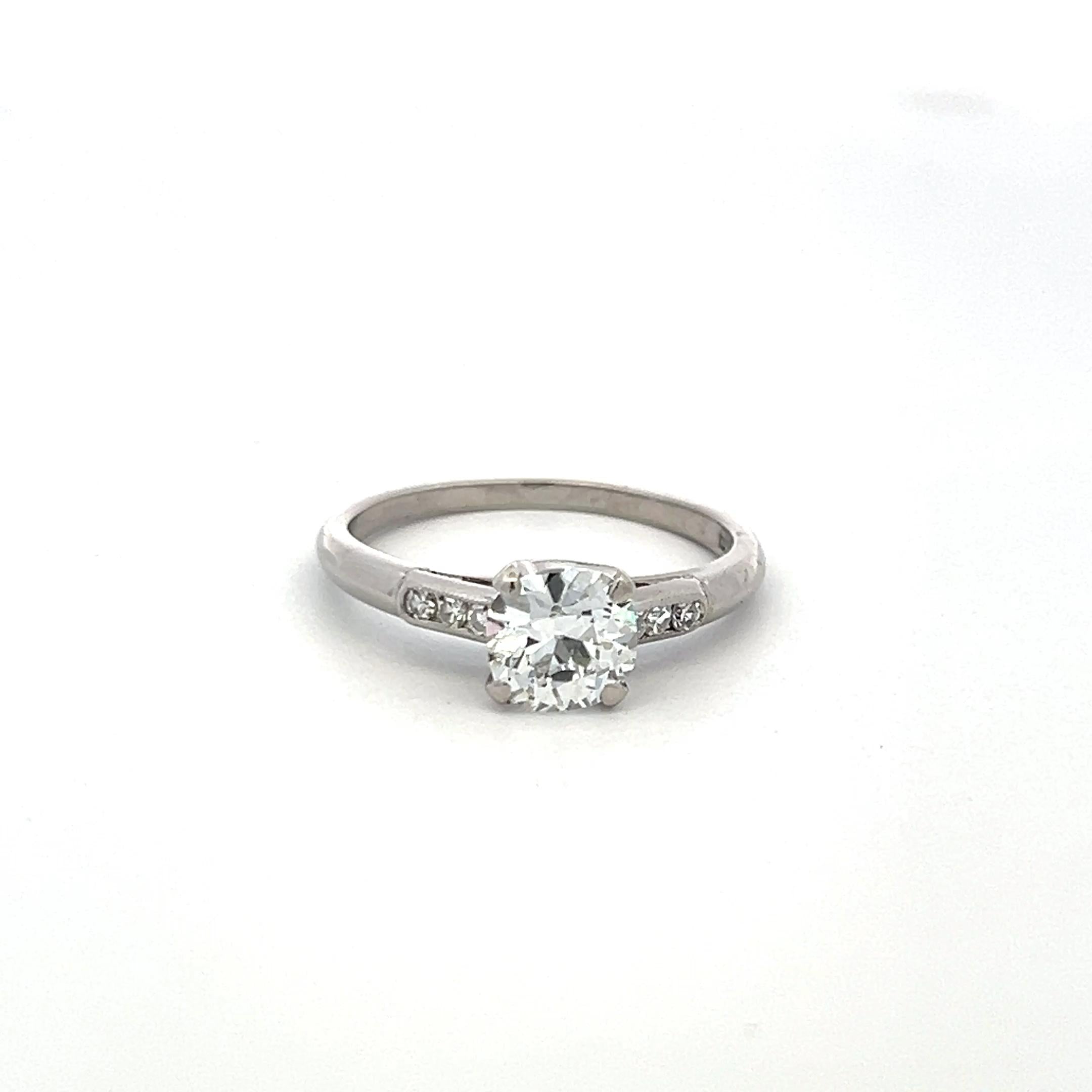 Tiffany & Co 1.16ct Old Miner Cut Diamond Platinum Vintage Engagement Ring
