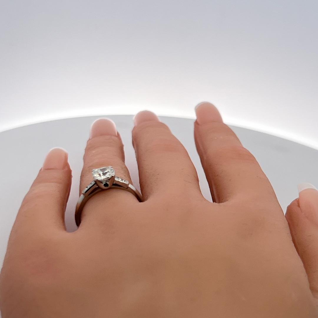 Tiffany & Co 1.16ct Old Miner Cut Diamond Platinum Vintage Engagement Ring