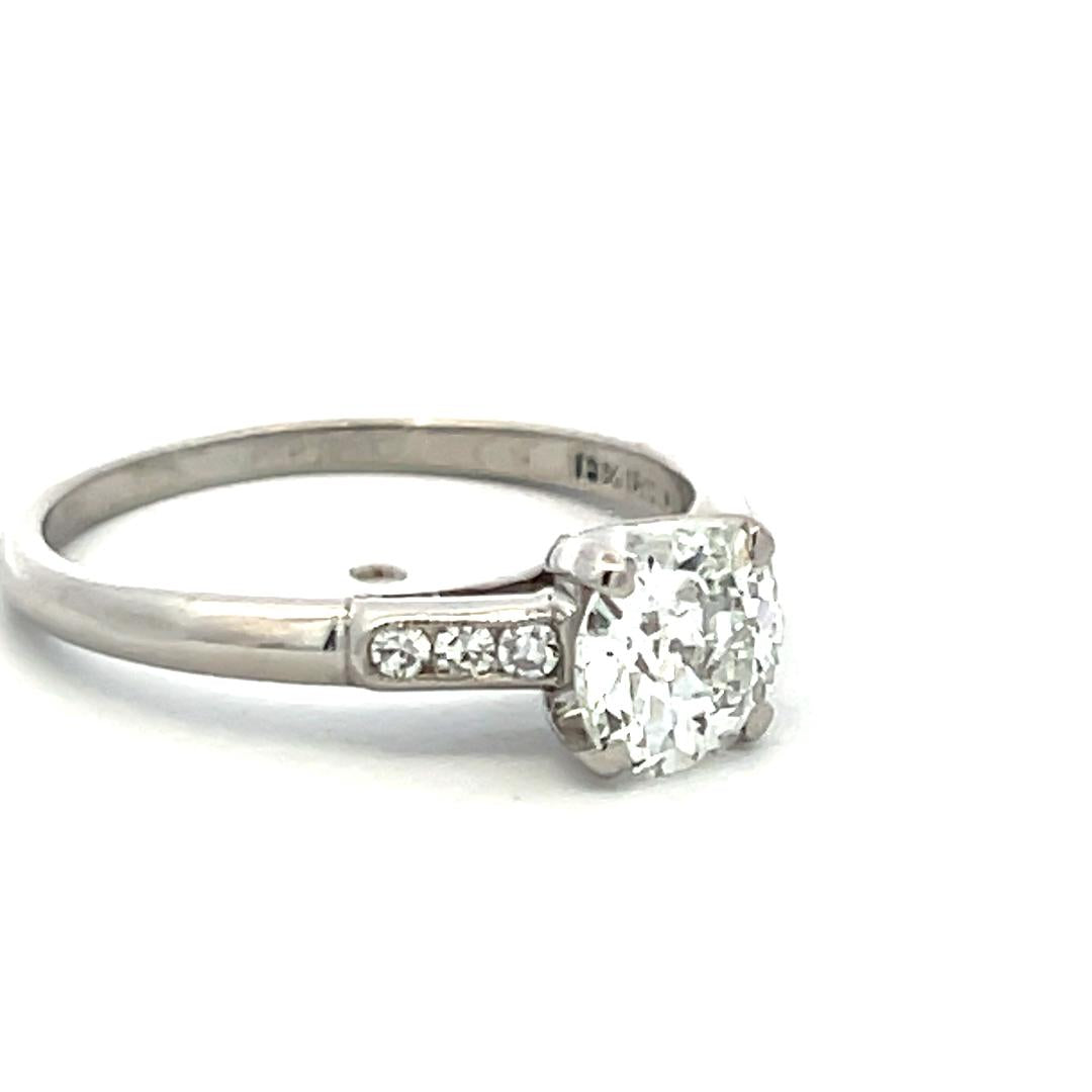Tiffany & Co 1.16ct Old Miner Cut Diamond Platinum Vintage Engagement Ring