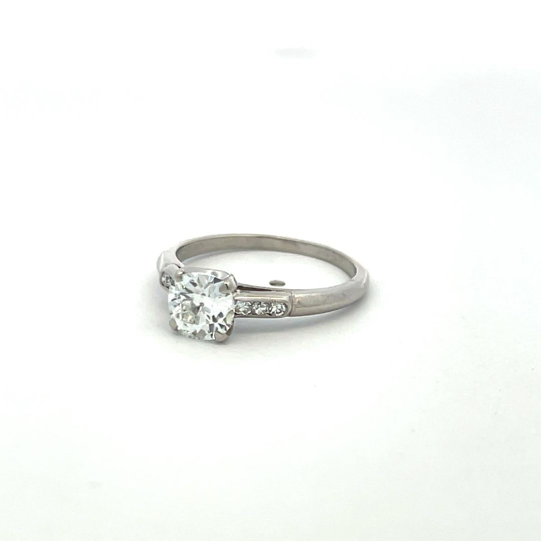 Tiffany & Co 1.16ct Old Miner Cut Diamond Platinum Vintage Engagement Ring