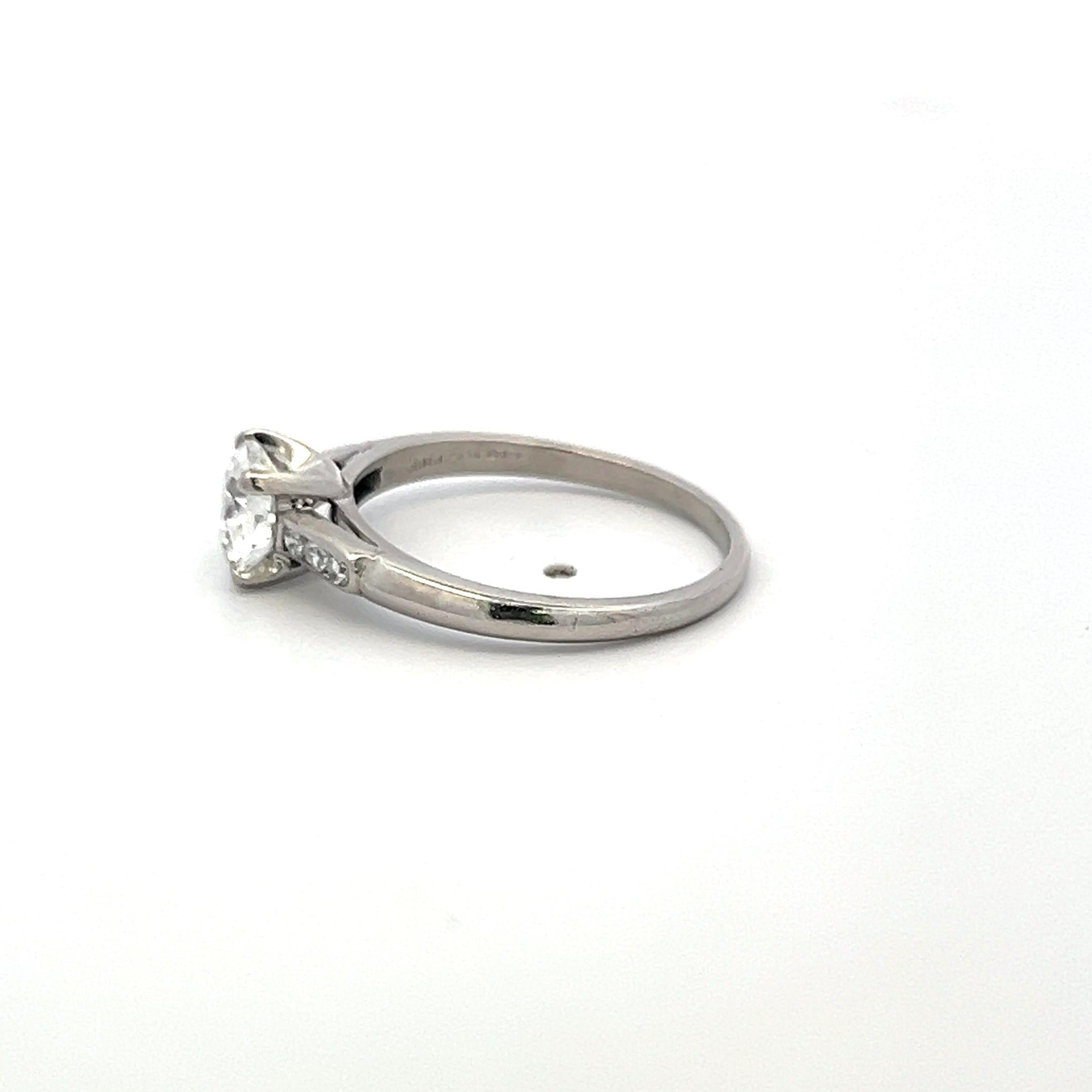 Tiffany & Co 1.16ct Old Miner Cut Diamond Platinum Vintage Engagement Ring