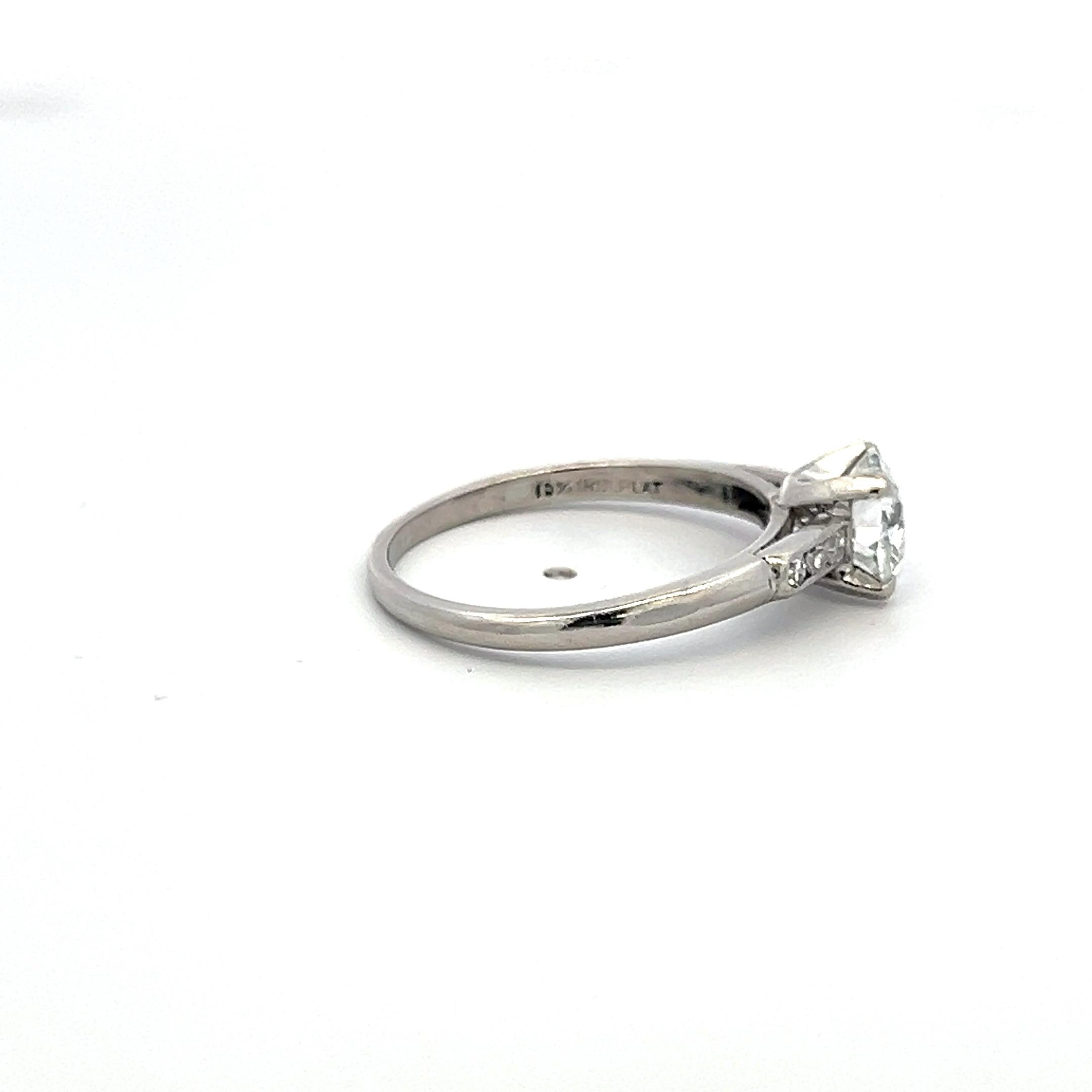 Tiffany & Co 1.16ct Old Miner Cut Diamond Platinum Vintage Engagement Ring