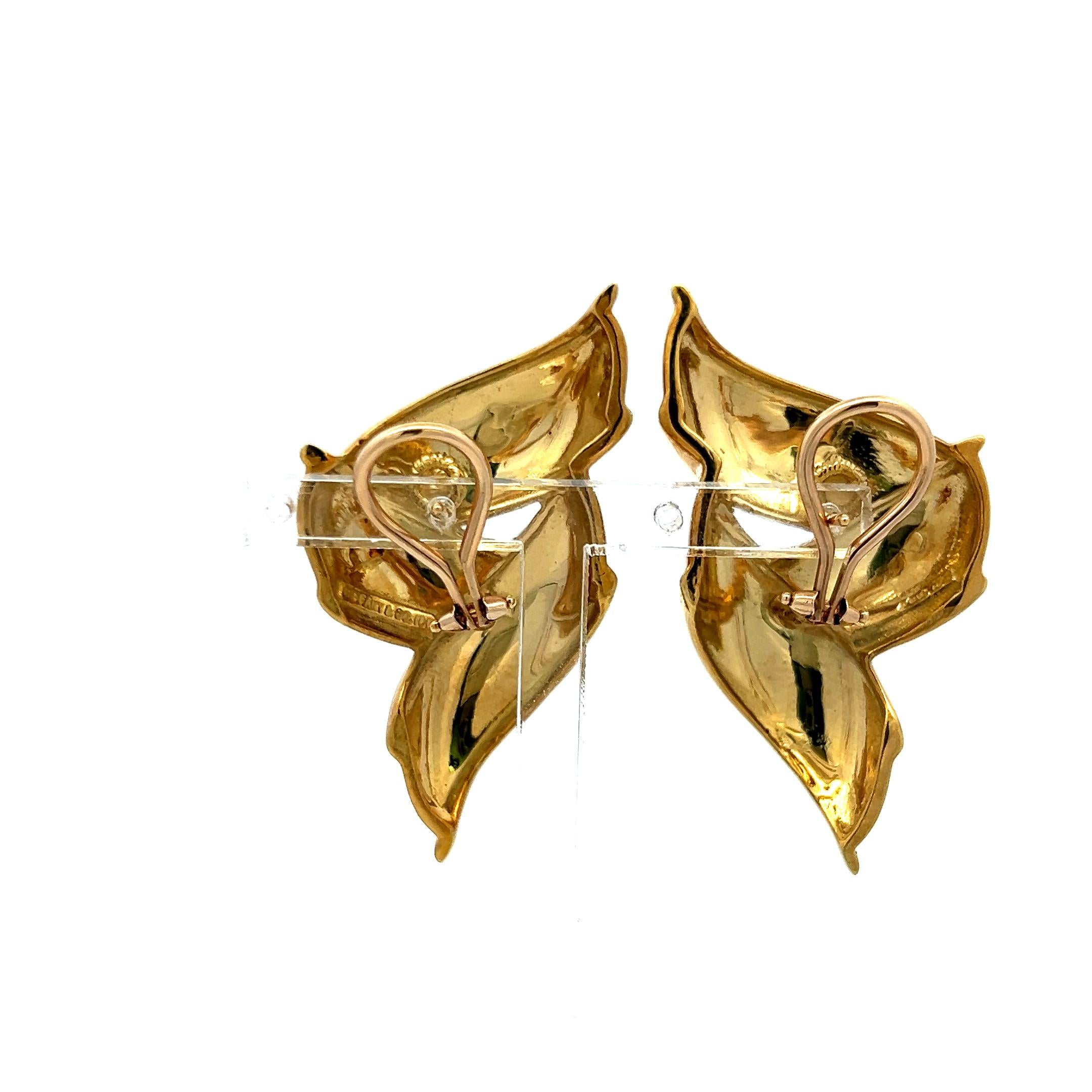 Tiffany & Co. 18K Yellow Gold Sculptural Vintage Clip-On Earrings
