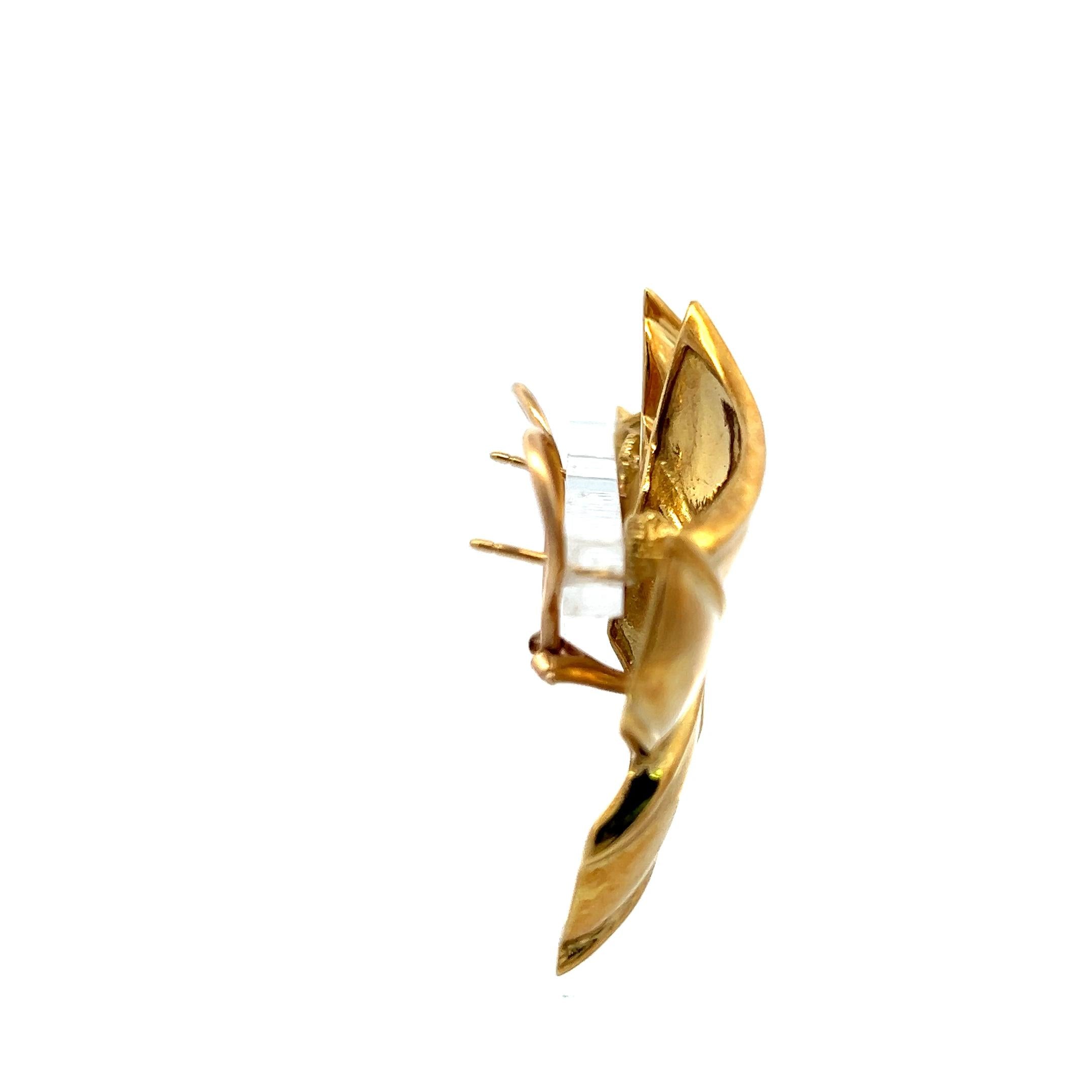 Tiffany & Co. 18K Yellow Gold Sculptural Vintage Clip-On Earrings