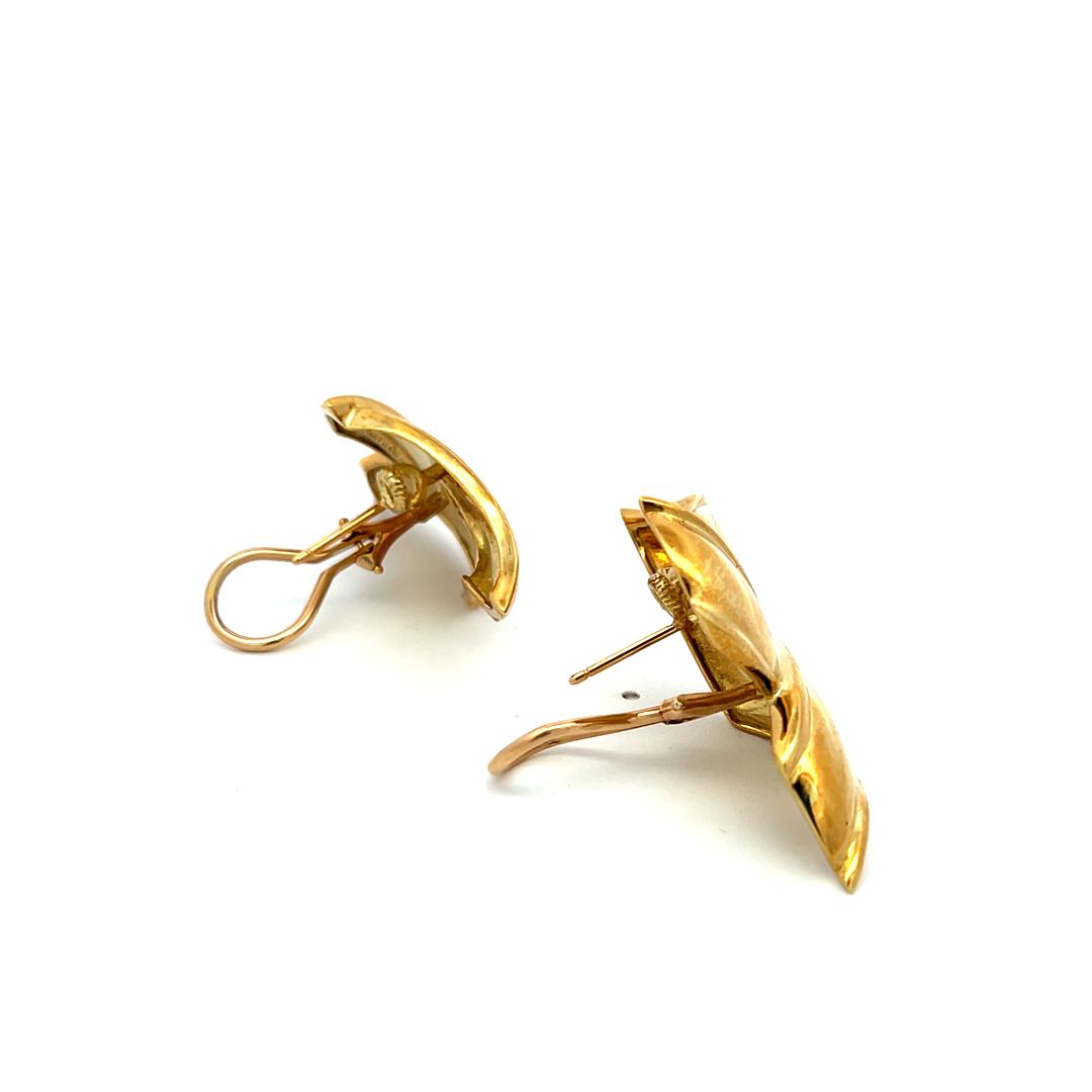 Tiffany & Co. 18K Yellow Gold Sculptural Vintage Clip-On Earrings