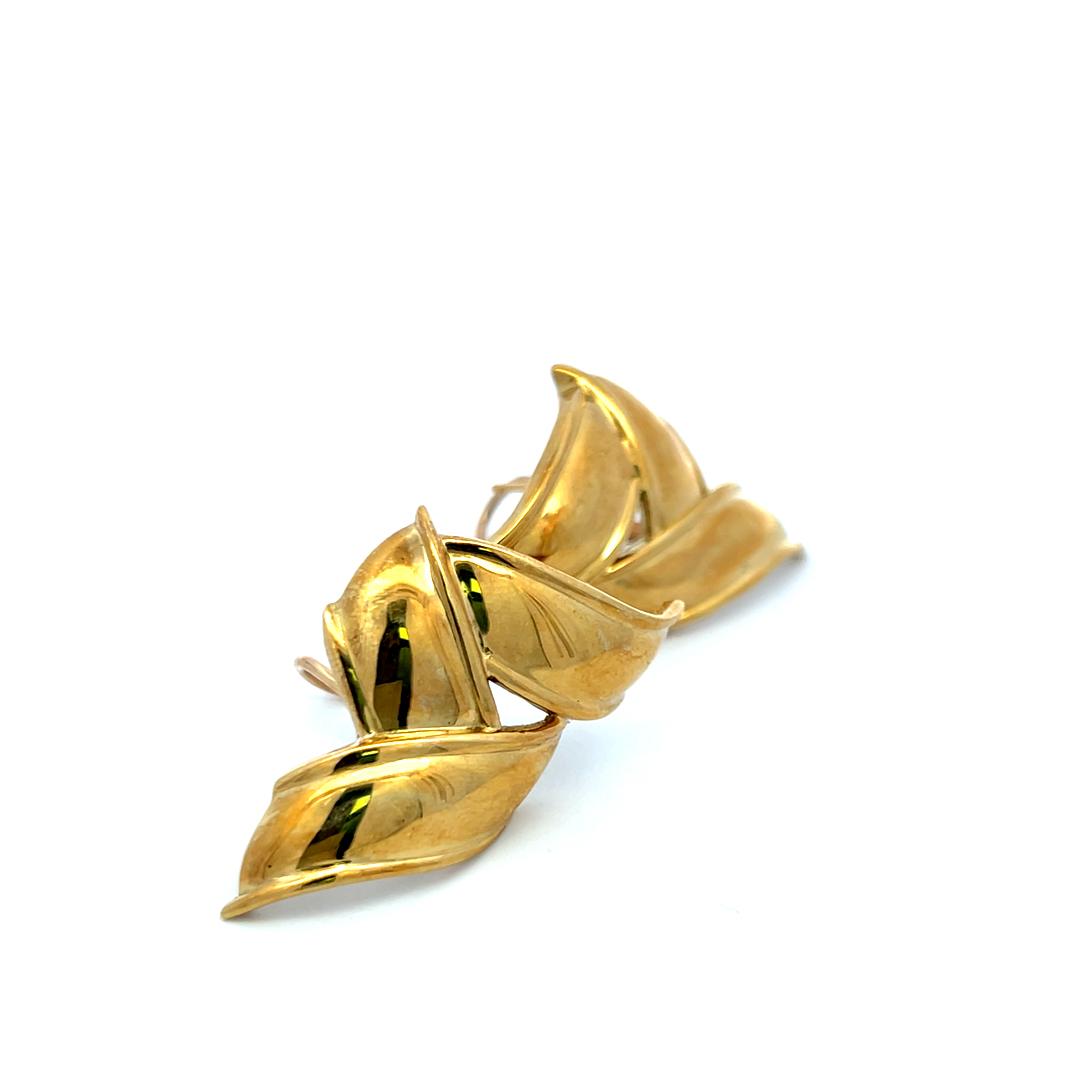 Tiffany & Co. 18K Yellow Gold Sculptural Vintage Clip-On Earrings