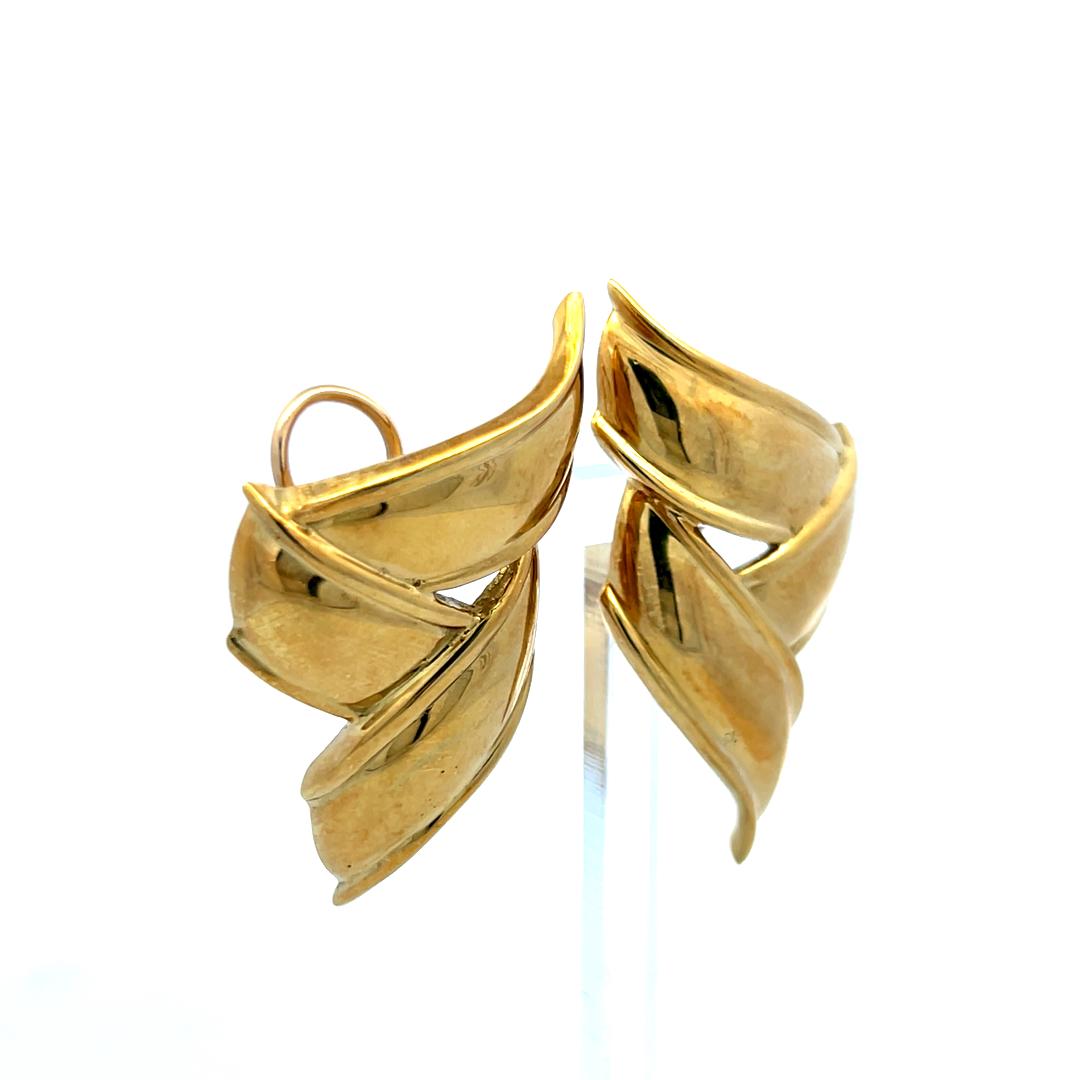 Tiffany & Co. 18K Yellow Gold Sculptural Vintage Clip-On Earrings