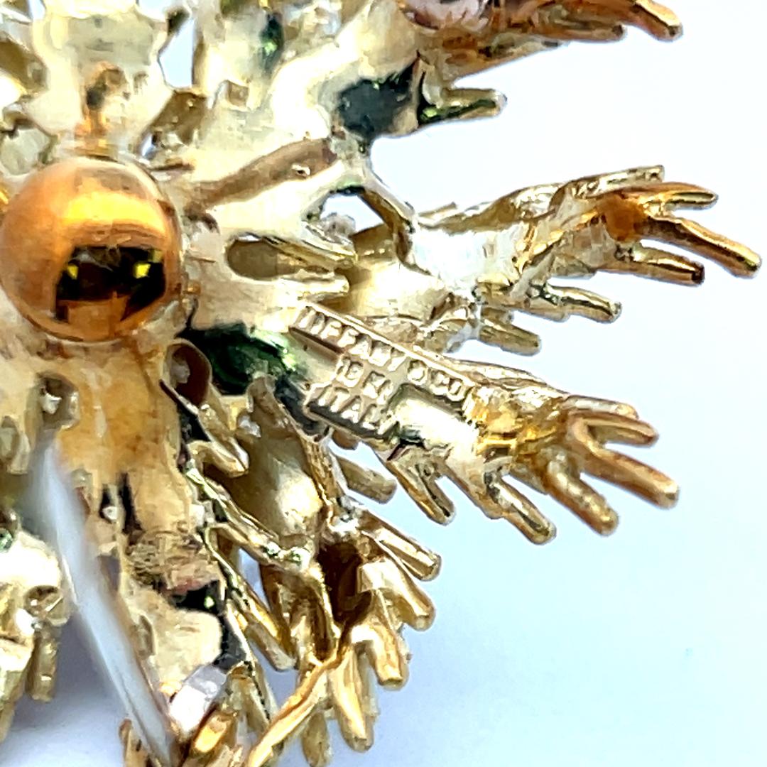 Tiffany & Co. 18K Gold Pearl and Diamond Vintage Floral Pin Brooch