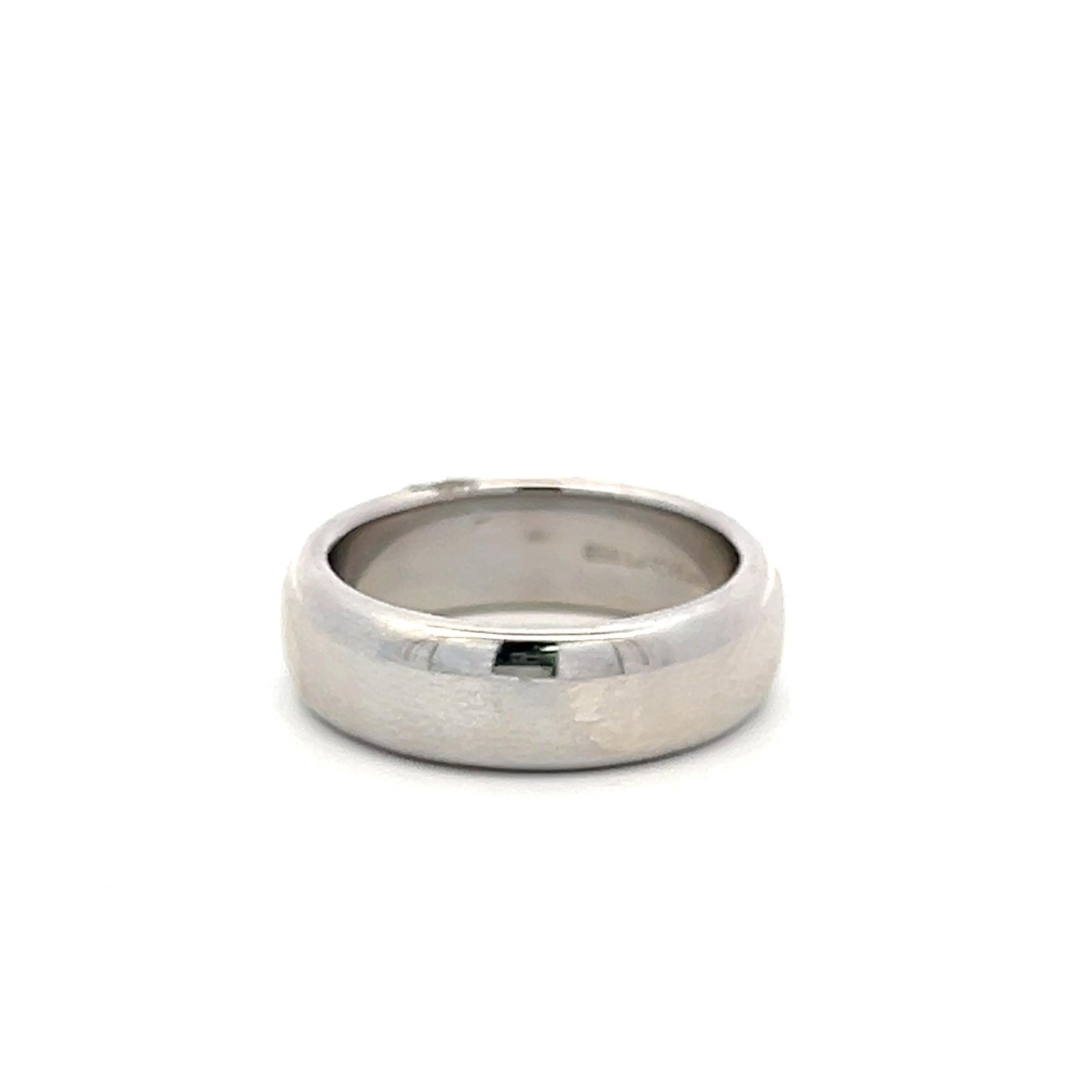 Tiffany & Co Vintage Platinum Band Ring 13.2 Grams 5.7 MM Wide Size 6