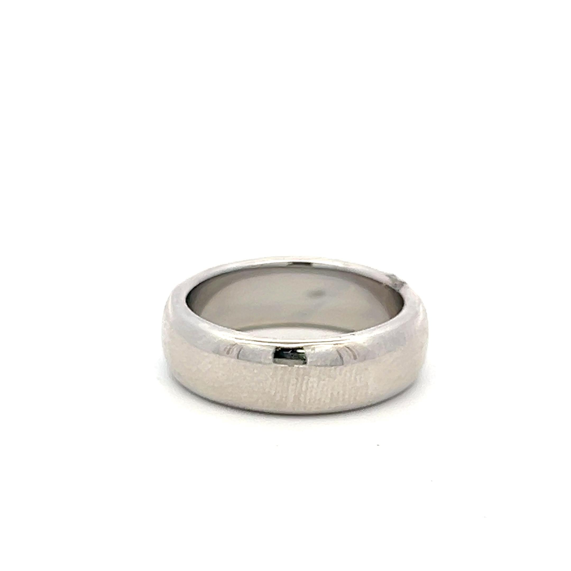 Tiffany & Co Vintage Platinum Band Ring 13.2 Grams 5.7 MM Wide Size 6