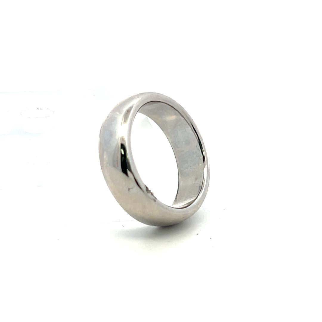 Tiffany & Co Vintage Platinum Band Ring 13.2 Grams 5.7 MM Wide Size 6