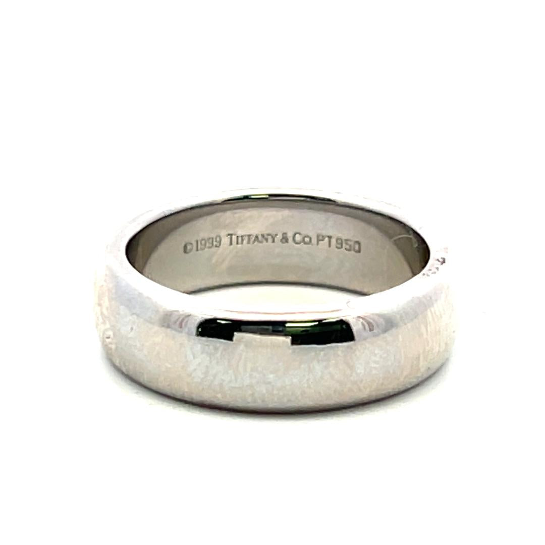Tiffany & Co Vintage Platinum Band Ring 13.2 Grams 5.7 MM Wide Size 6