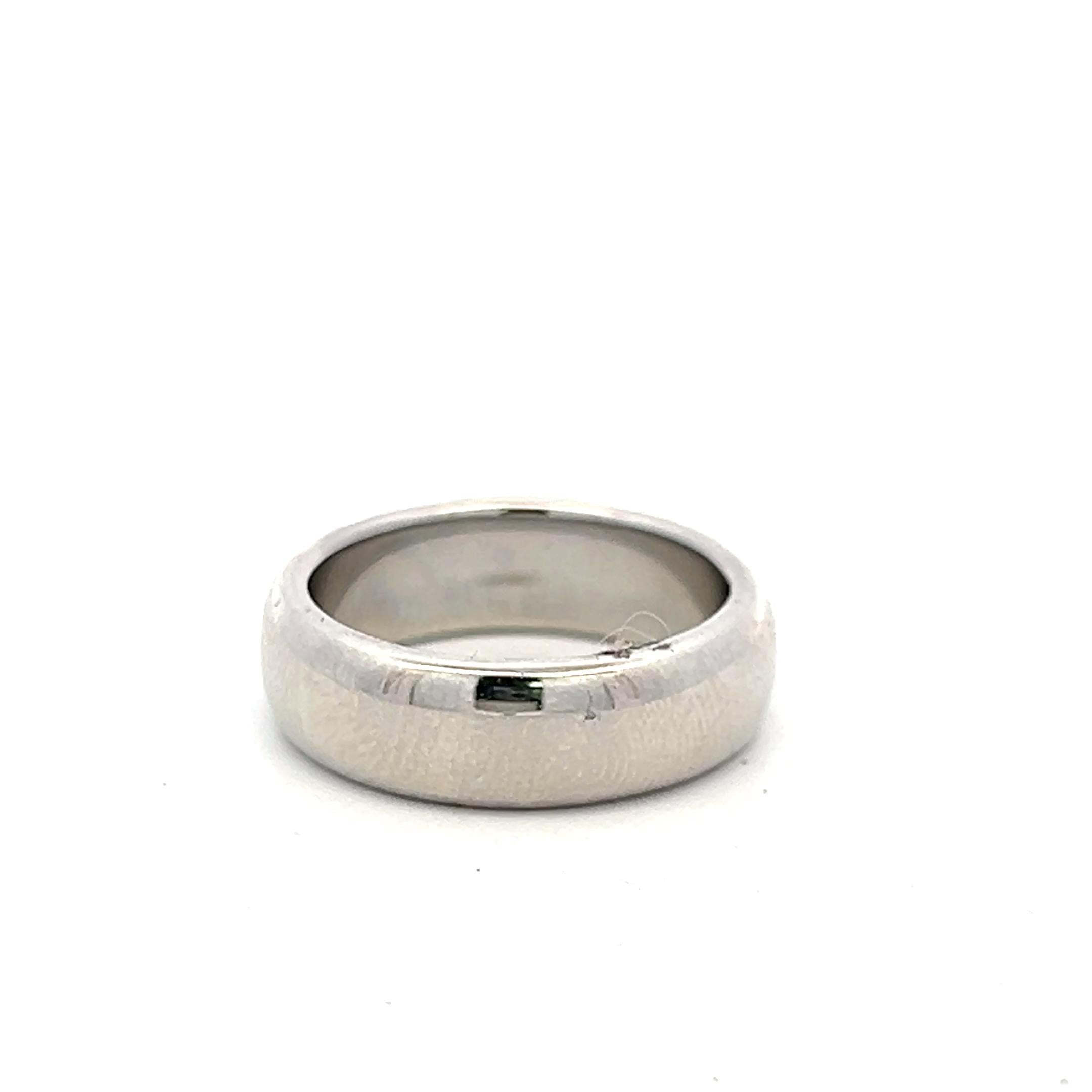 Tiffany & Co Vintage Platinum Band Ring 13.2 Grams 5.7 MM Wide Size 6