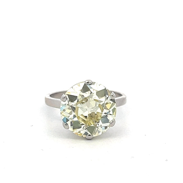 Cartier 5.86 Carat Old European Cut W VS2 Diamond Platinum Engagement Ring
