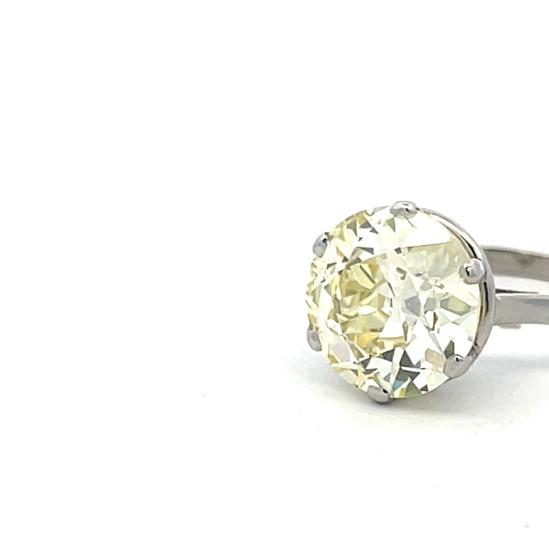 Cartier 5.86 Carat Old European Cut W VS2 Diamond Platinum Engagement Ring