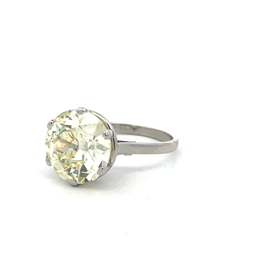 Cartier 5.86 Carat Old European Cut W VS2 Diamond Platinum Engagement Ring