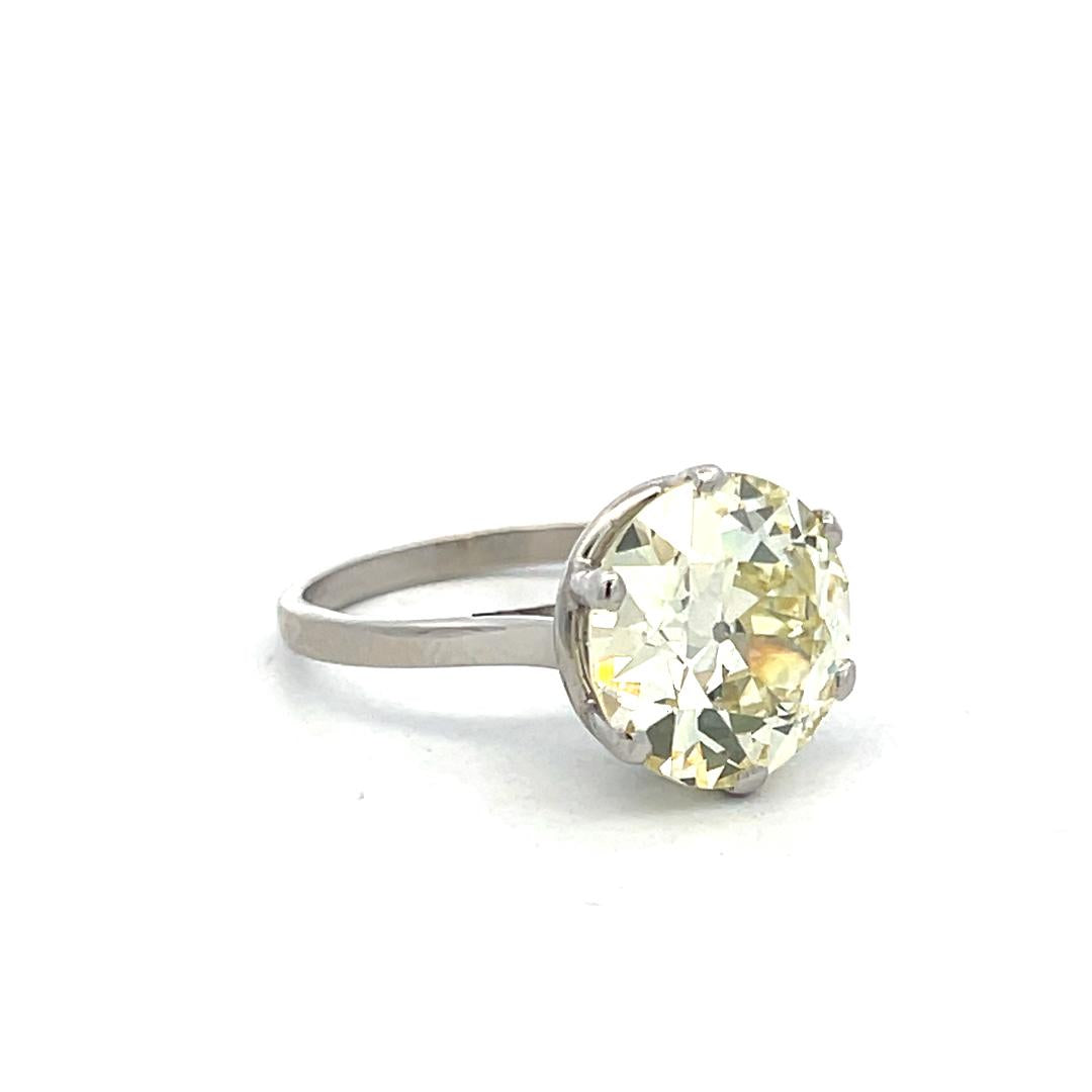 Cartier 5.86 Carat Old European Cut W VS2 Diamond Platinum Engagement Ring