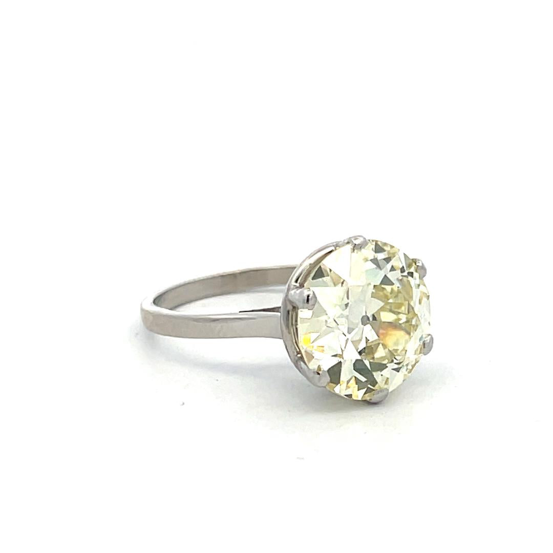 Cartier 5.86 Carat Old European Cut W VS2 Diamond Platinum Engagement Ring