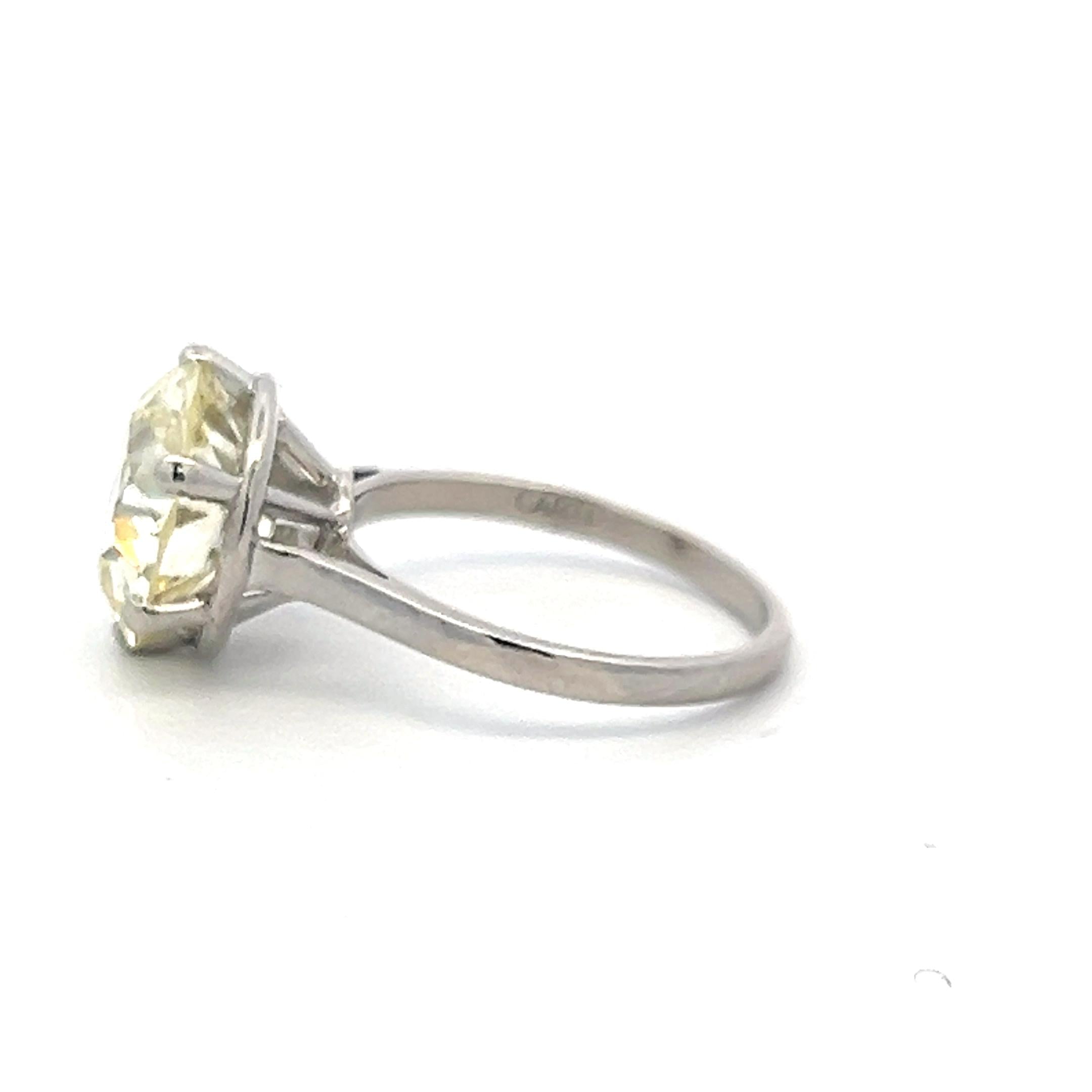 Cartier 5.86 Carat Old European Cut W VS2 Diamond Platinum Engagement Ring