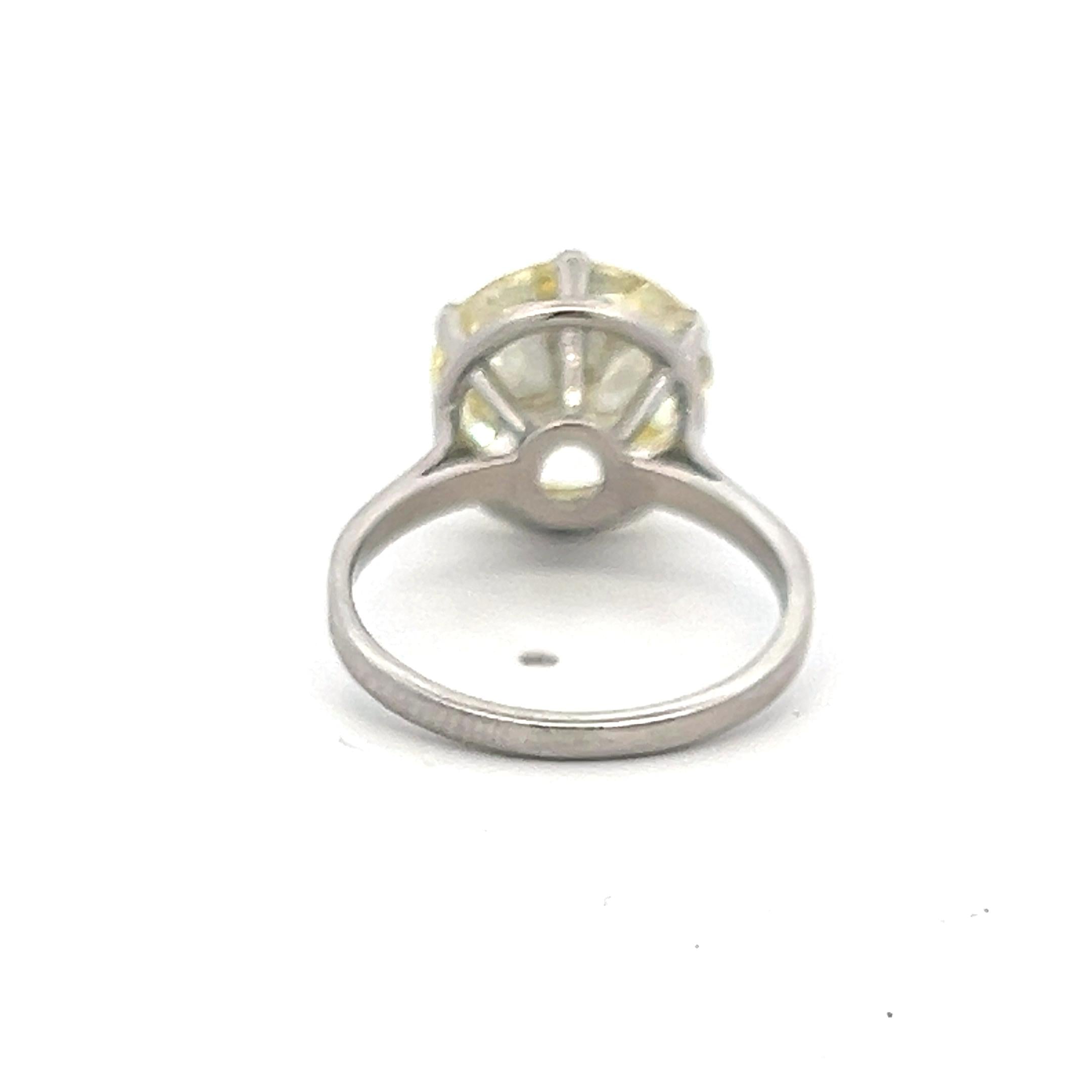 Cartier 5.86 Carat Old European Cut W VS2 Diamond Platinum Engagement Ring