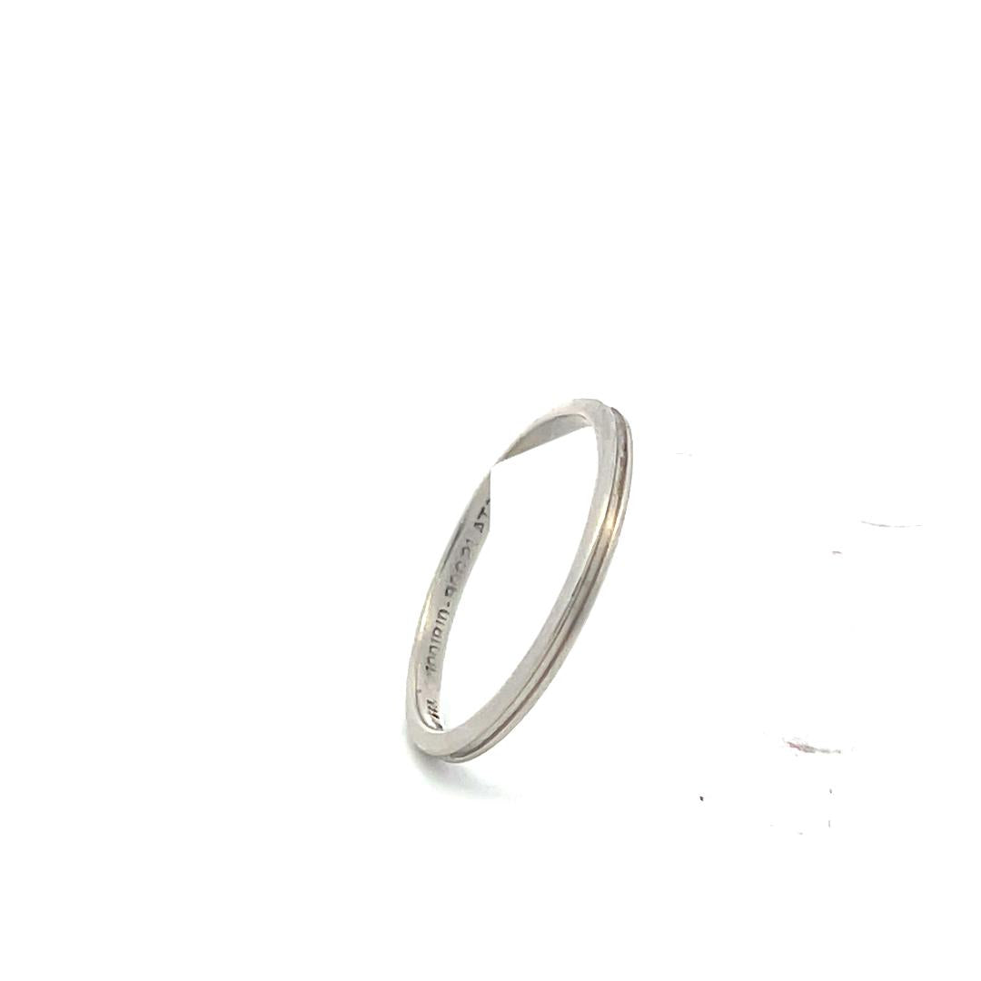 Tiffany & Co Vintage Platinum Band Ring 2.10 Grams Size 6