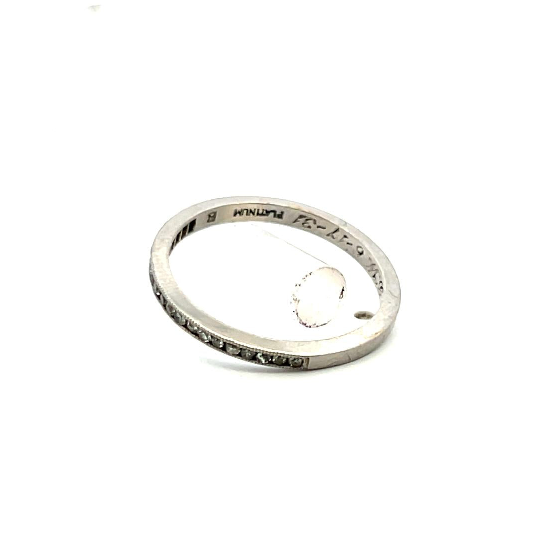 Platinum Half-Eternity Band Ring with 0.12 Carat Round F VS Diamonds Size 5.5
