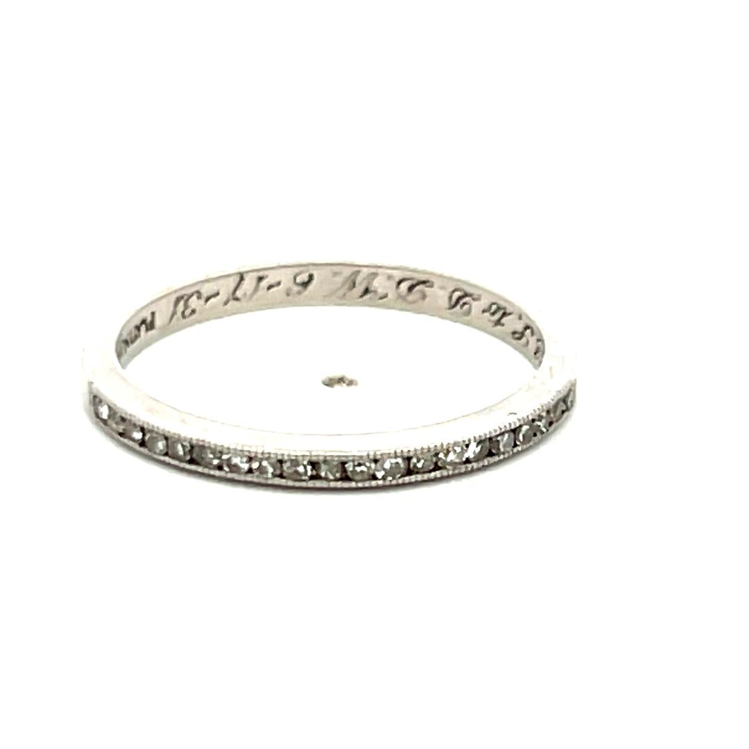 Platinum Half-Eternity Band Ring with 0.12 Carat Round F VS Diamonds Size 5.5