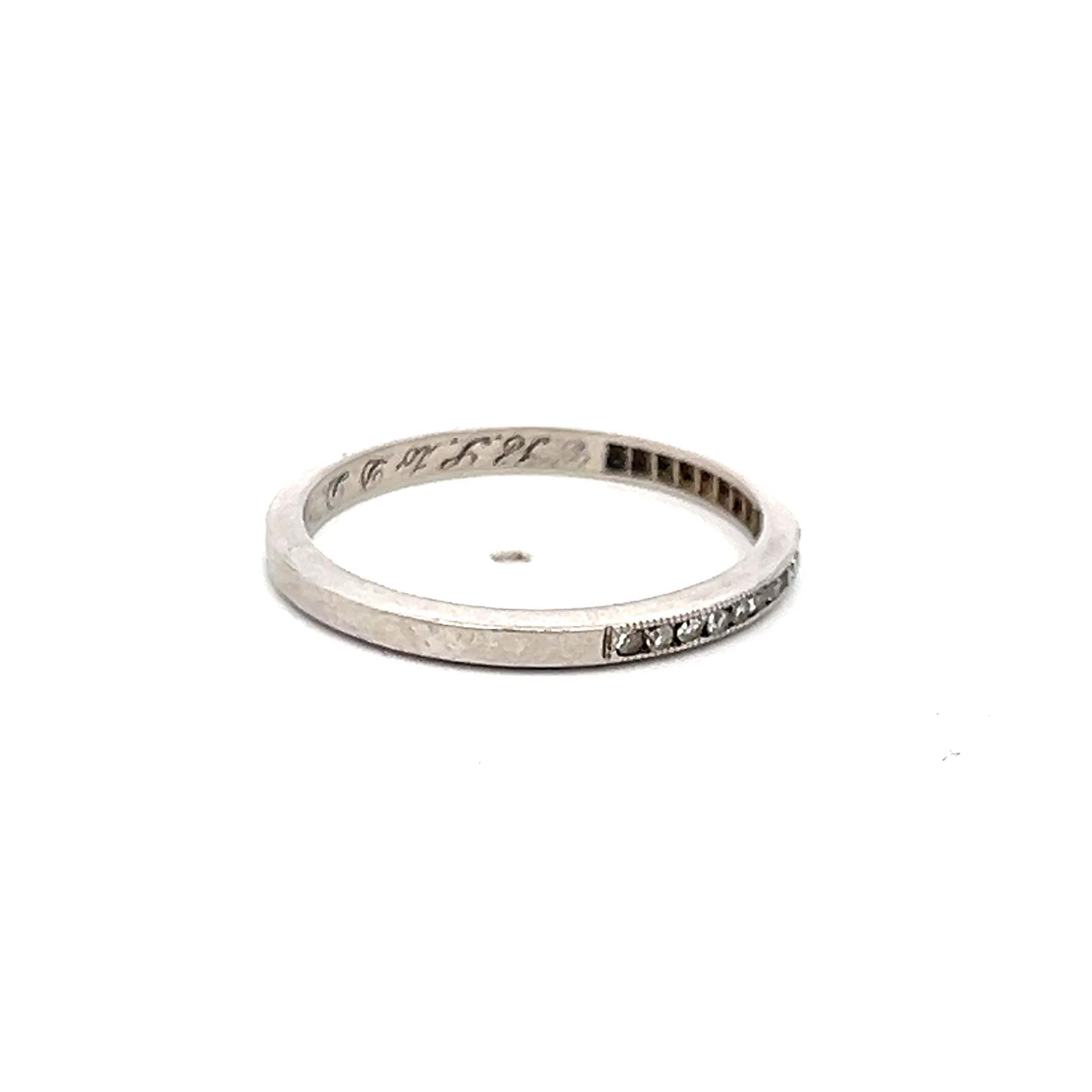 Platinum Half-Eternity Band Ring with 0.12 Carat Round F VS Diamonds Size 5.5