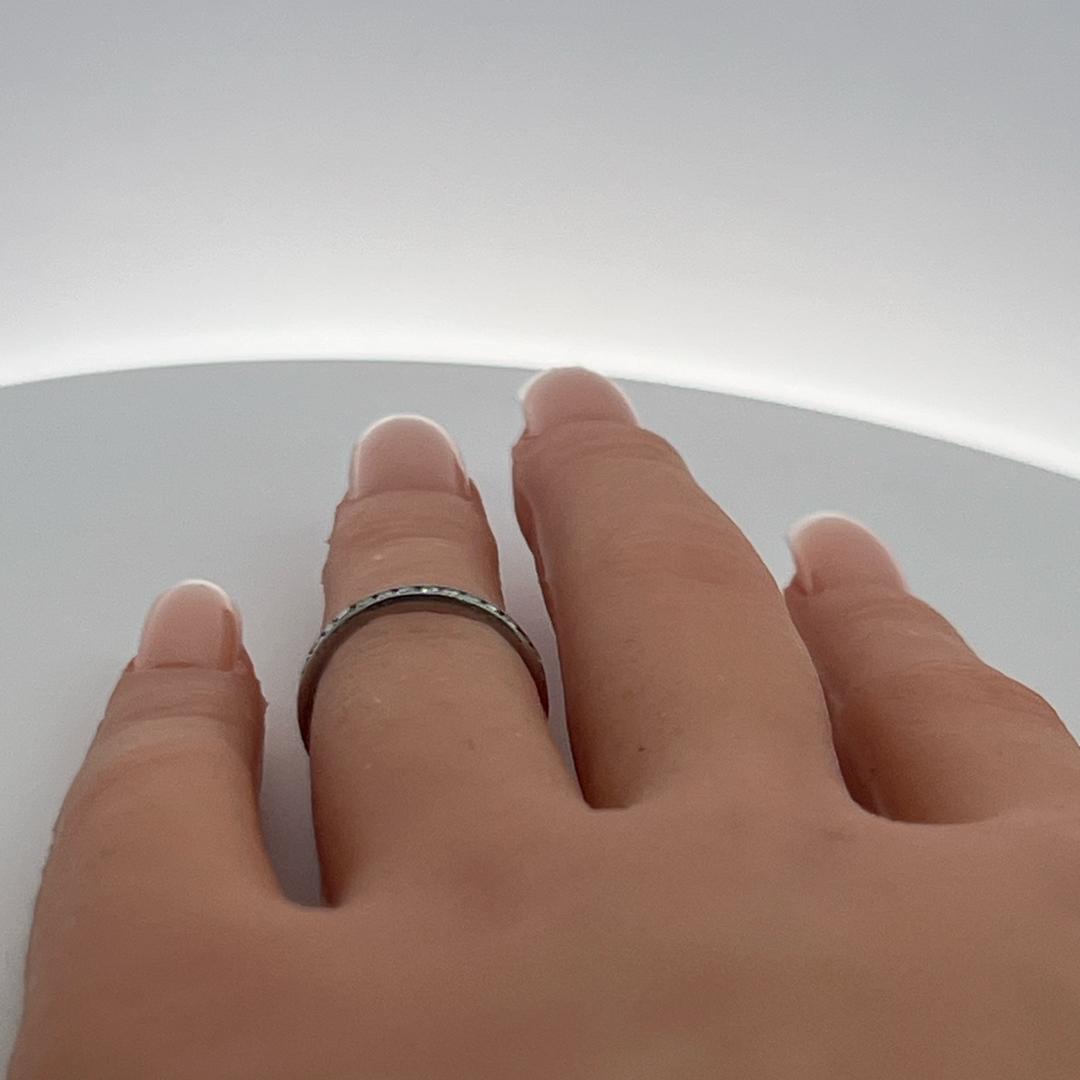 Vintage Platinum Eternity Band Ring 0.52 Carat I-SI Diamond Size 4.5