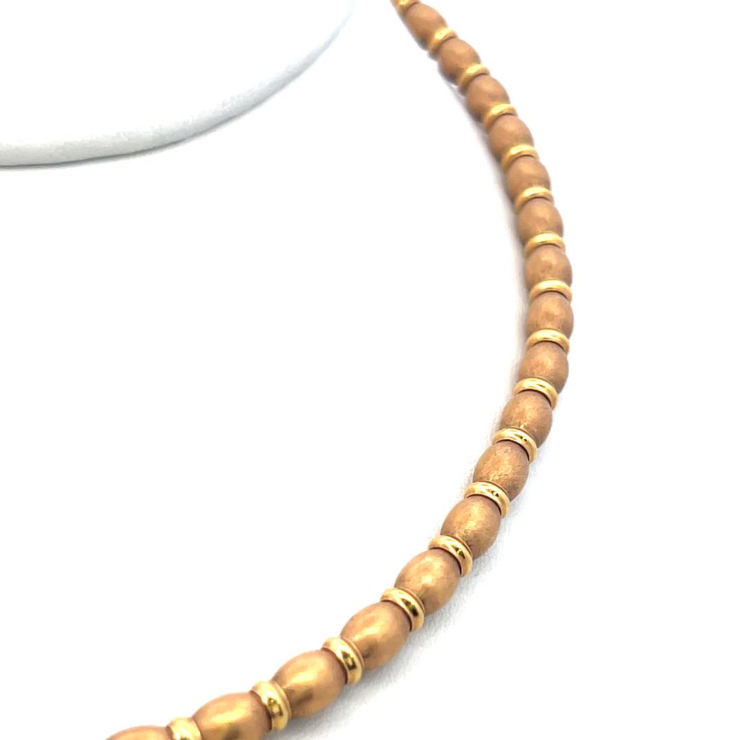 Vintage 18K Yellow Gold Chain Bead Necklace 33.2 Grams 16 Inch