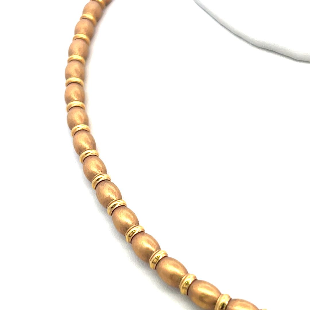 Vintage 18K Yellow Gold Chain Bead Necklace 33.2 Grams 16 Inch