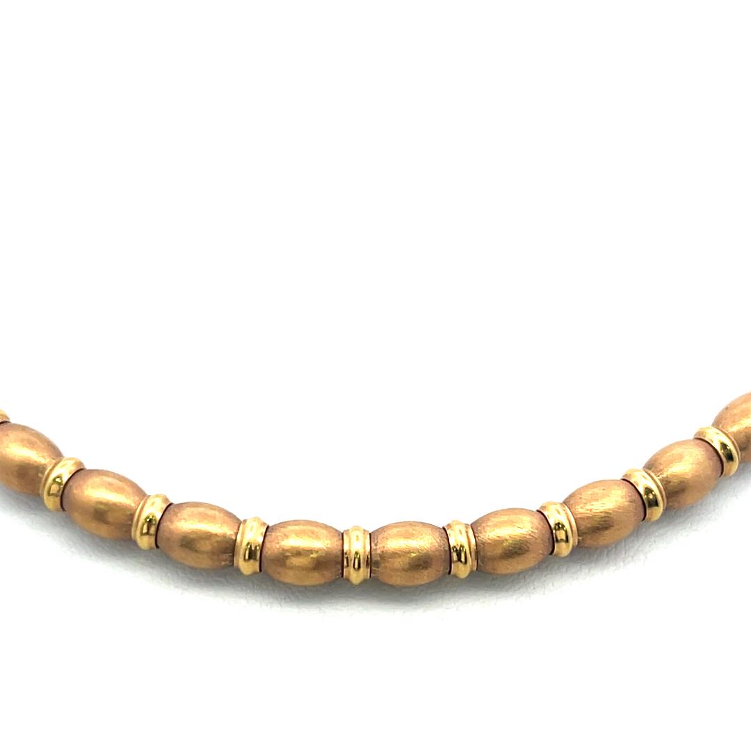 Vintage 18K Yellow Gold Chain Bead Necklace 33.2 Grams 16 Inch