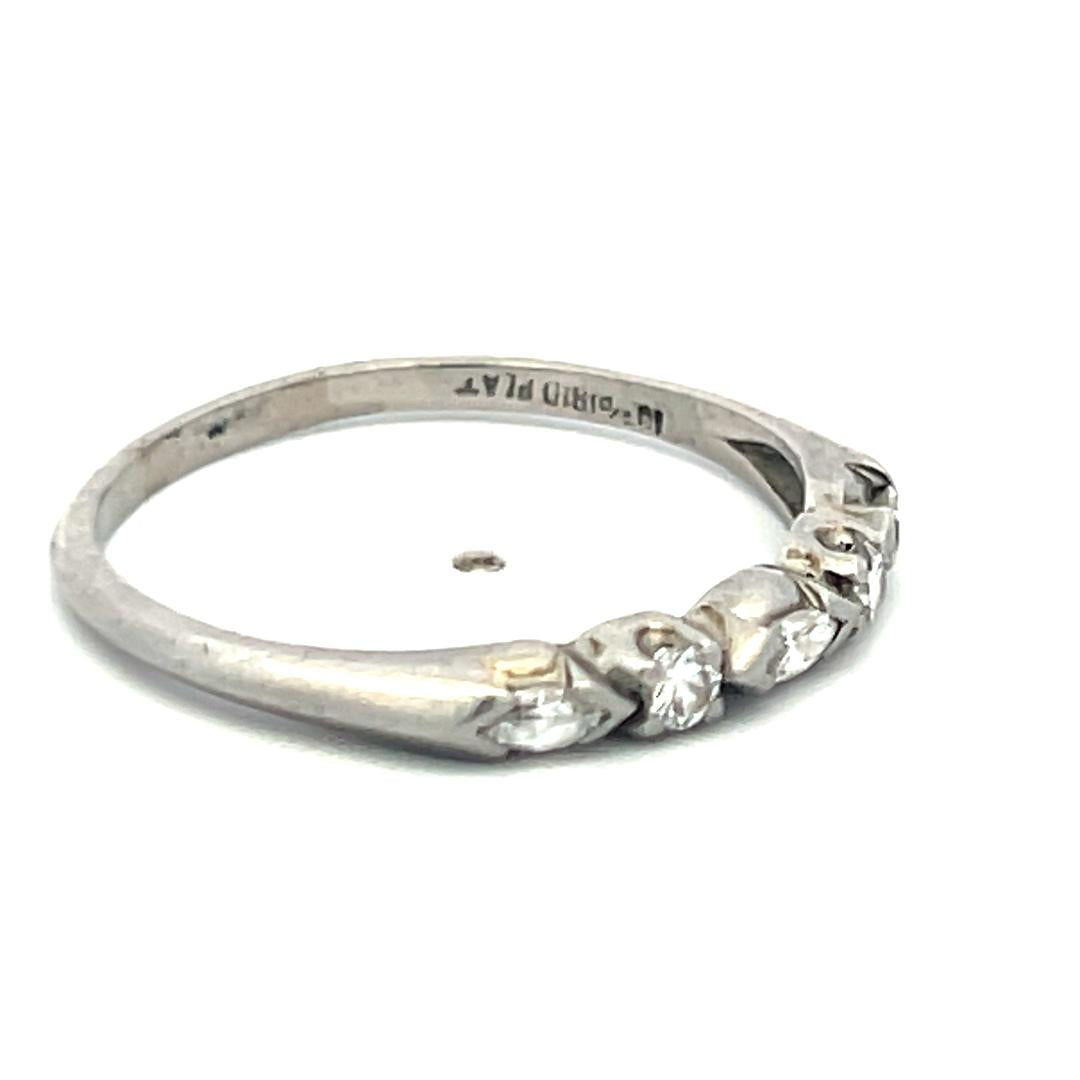 Vintage Platinum 0.20 Carat H-SI Diamond Band Ring - Size 8.75