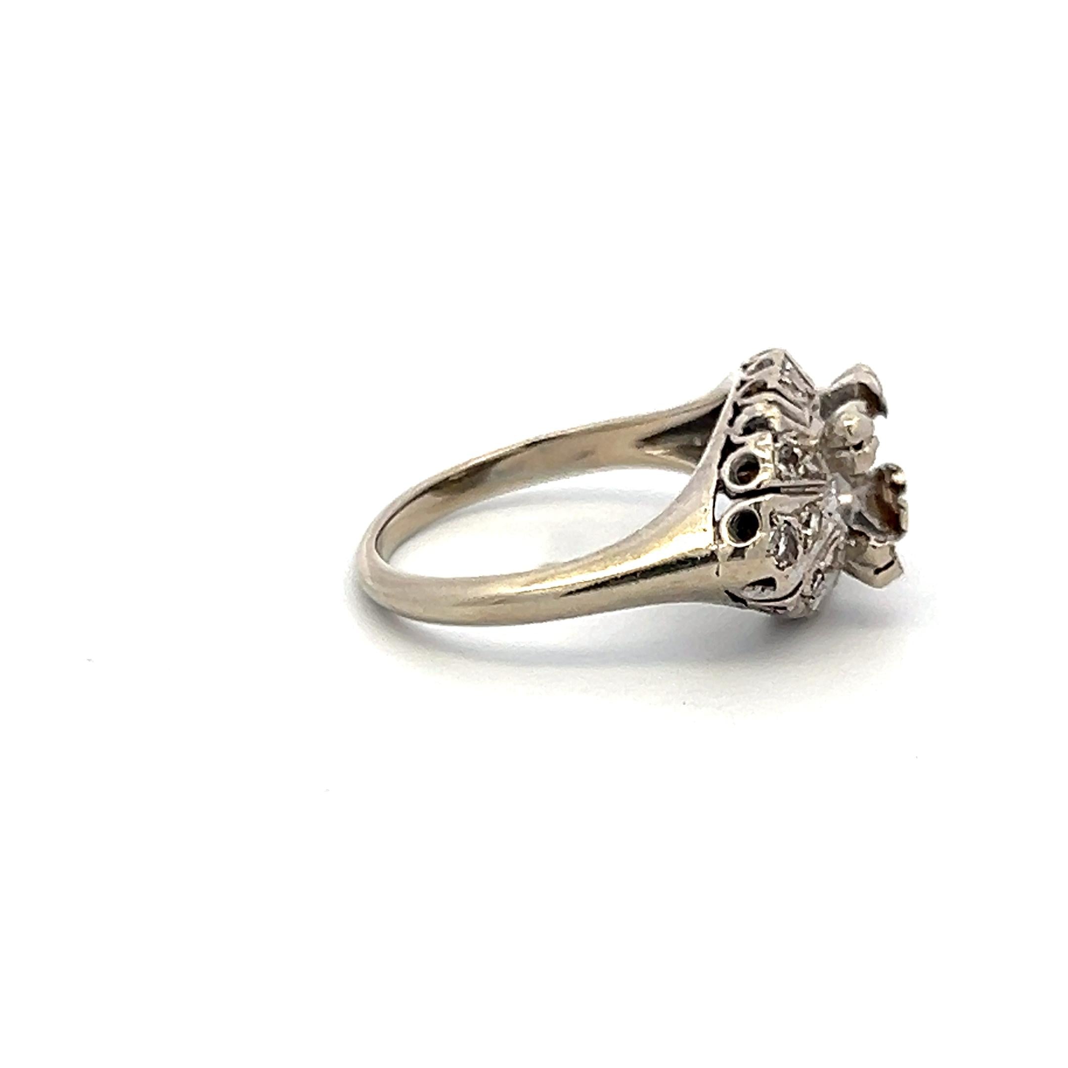 0.30 Carat Round Brilliant Diamond 14K WG Semi Mount Ring Holds 4.25*6.90 MM