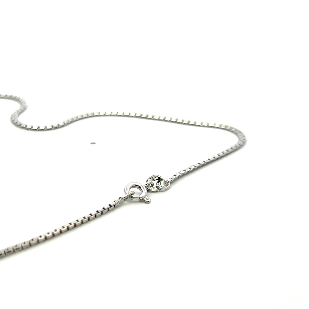 14K WG Pendant Necklace with 0.75 Carat Round G SI Diamonds & 9.6 Carat Sapphire
