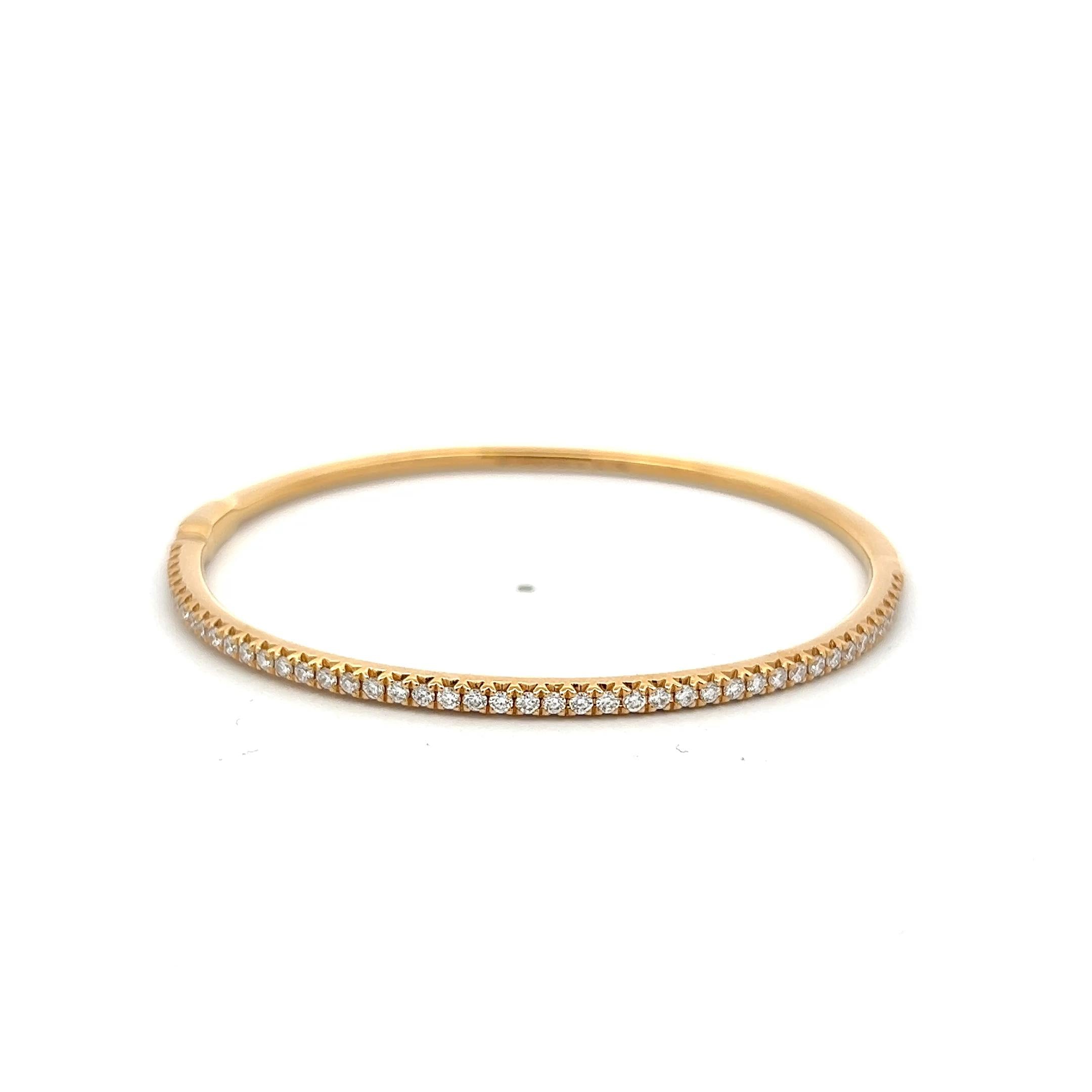 Tiffany & Co 18K Yellow Gold Bangle Bracelet With 1.35 Carat Round F VS Diamonds