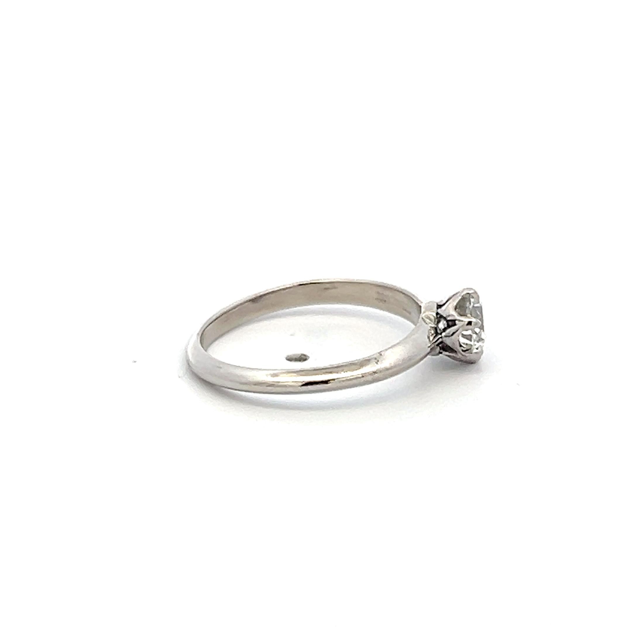 Tiffany & Co Platinum Engagement Ring with 0.43 Carat Round Diamond H VVS2 GIA