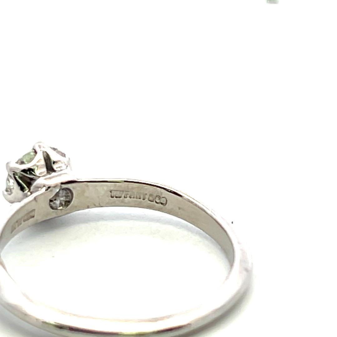 Tiffany & Co Platinum Engagement Ring with 0.43 Carat Round Diamond H VVS2 GIA