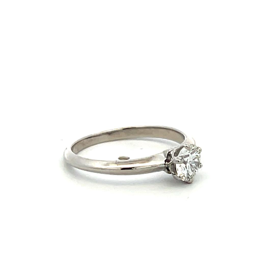 Tiffany & Co Platinum Engagement Ring with 0.43 Carat Round Diamond H VVS2 GIA