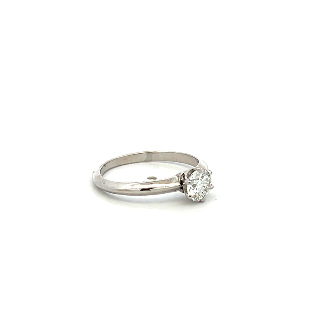 Tiffany & Co Platinum Engagement Ring with 0.43 Carat Round Diamond H VVS2 GIA