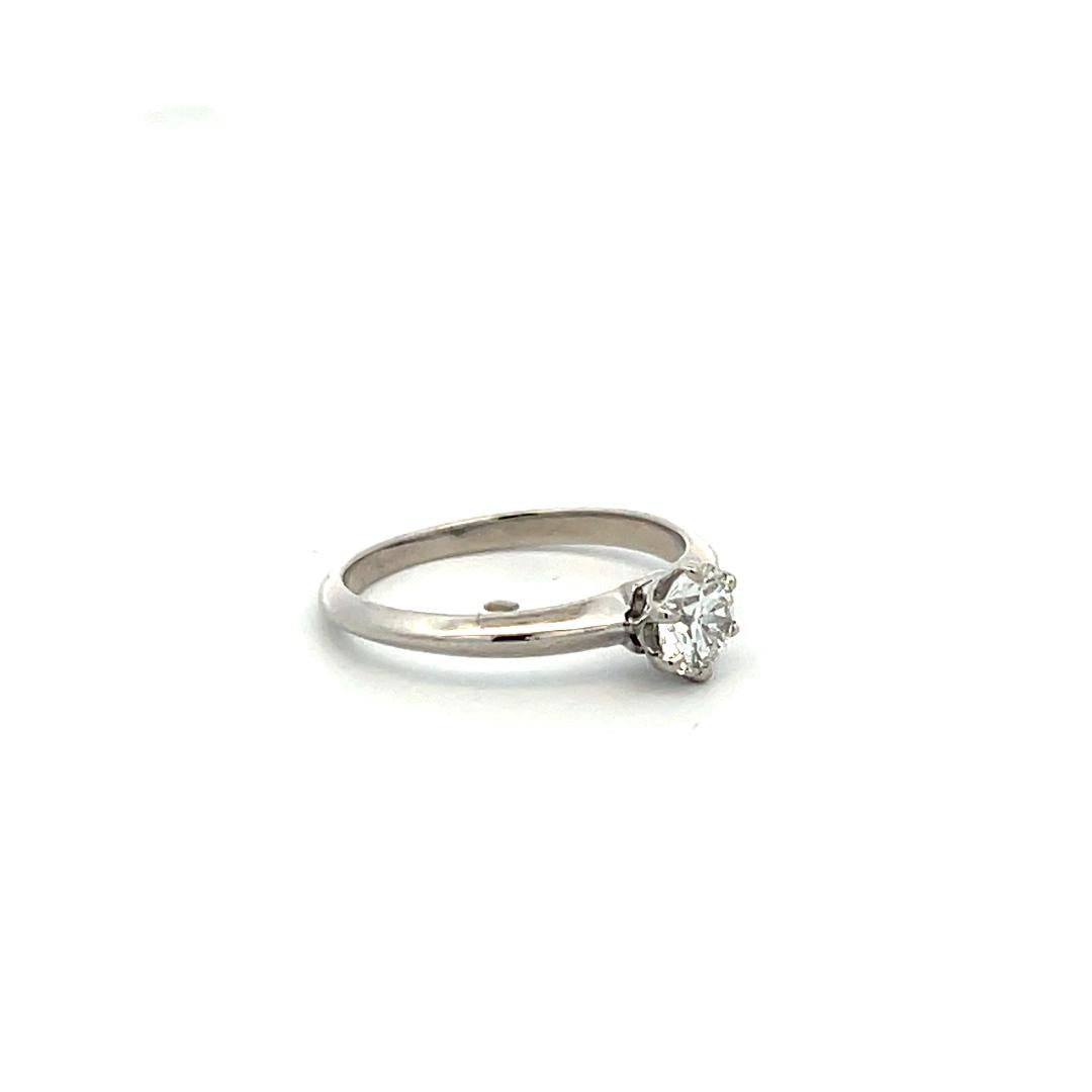 Tiffany & Co Platinum Engagement Ring with 0.43 Carat Round Diamond H VVS2 GIA