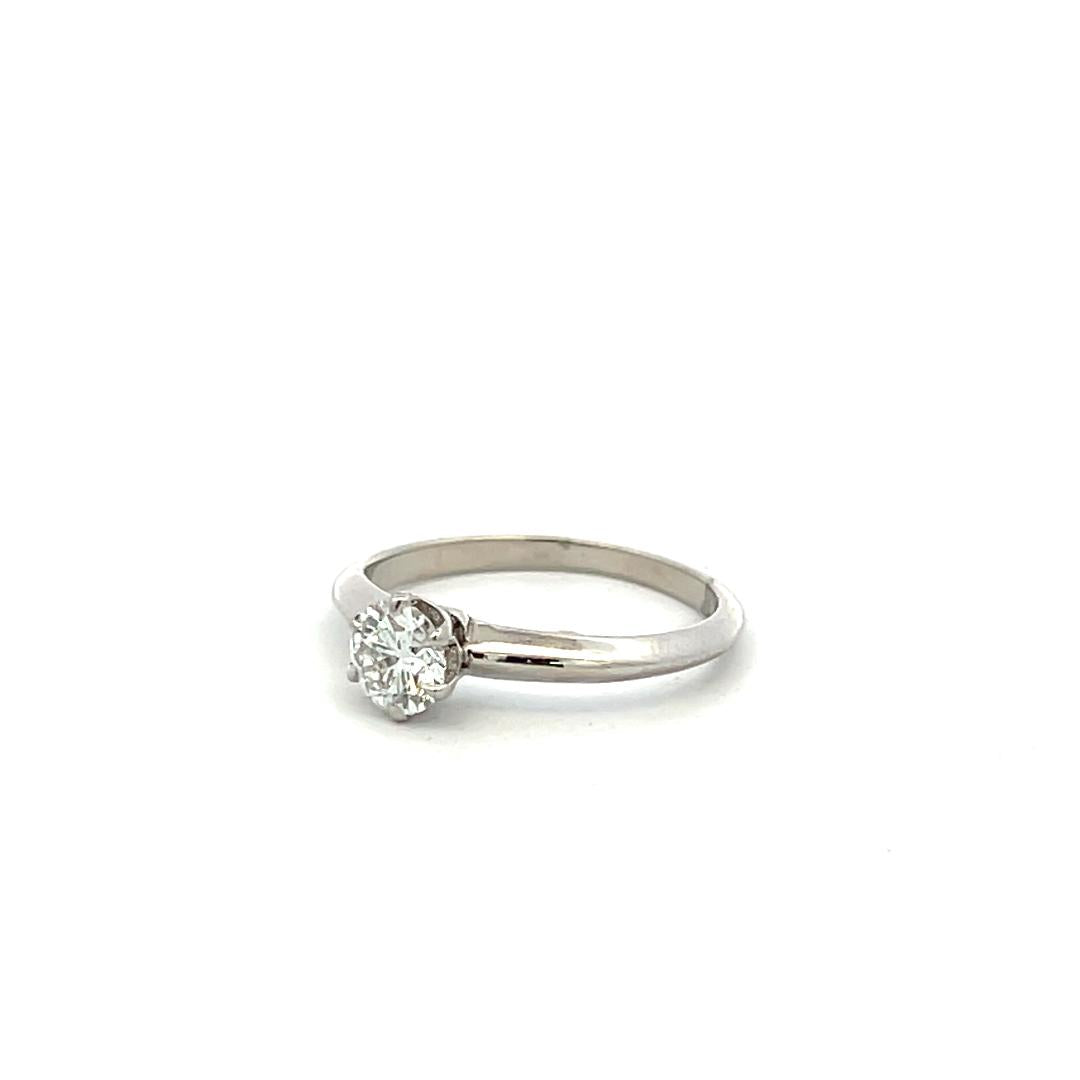 Tiffany & Co Platinum Engagement Ring with 0.43 Carat Round Diamond H VVS2 GIA