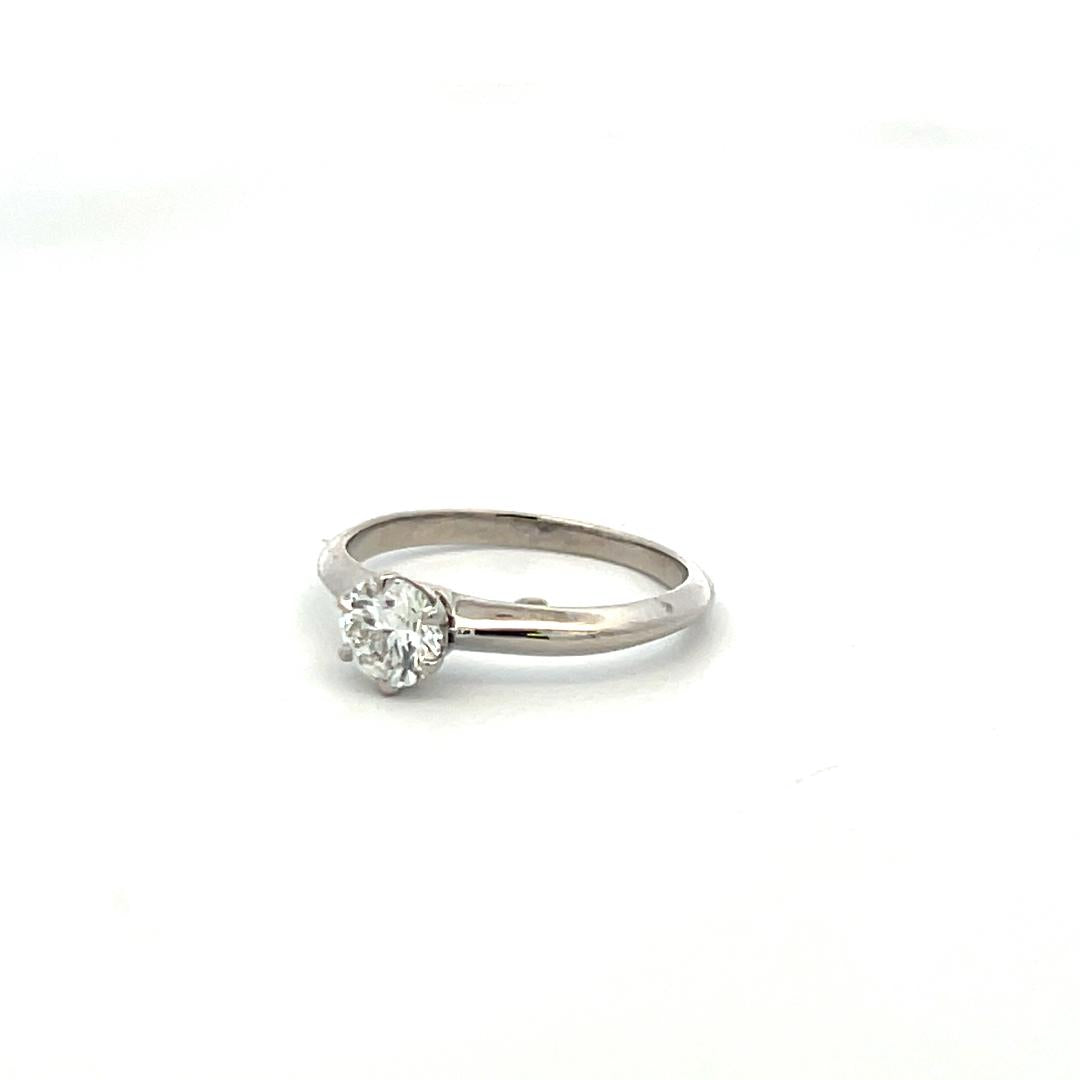 Tiffany & Co Platinum Engagement Ring with 0.43 Carat Round Diamond H VVS2 GIA