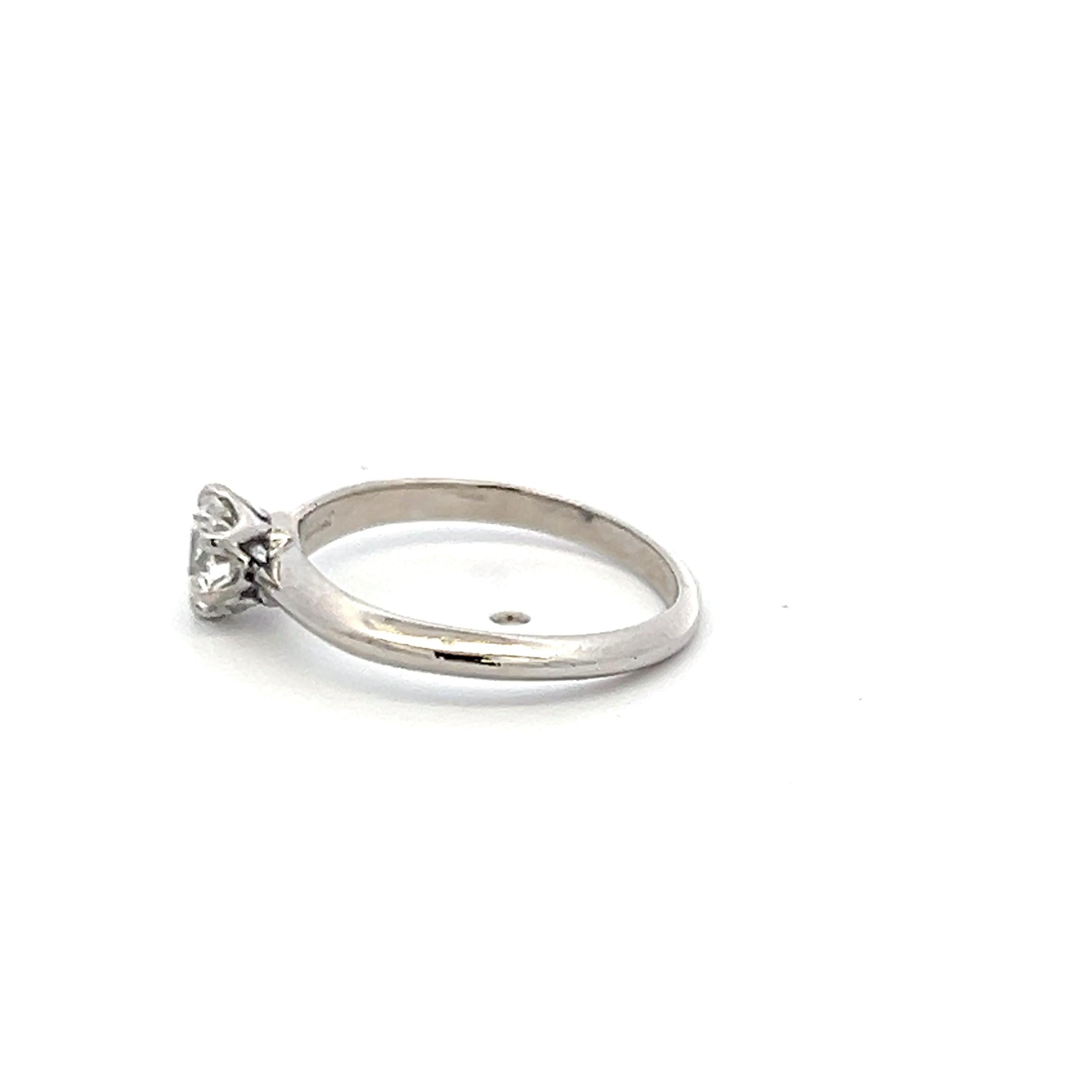 Tiffany & Co Platinum Engagement Ring with 0.43 Carat Round Diamond H VVS2 GIA