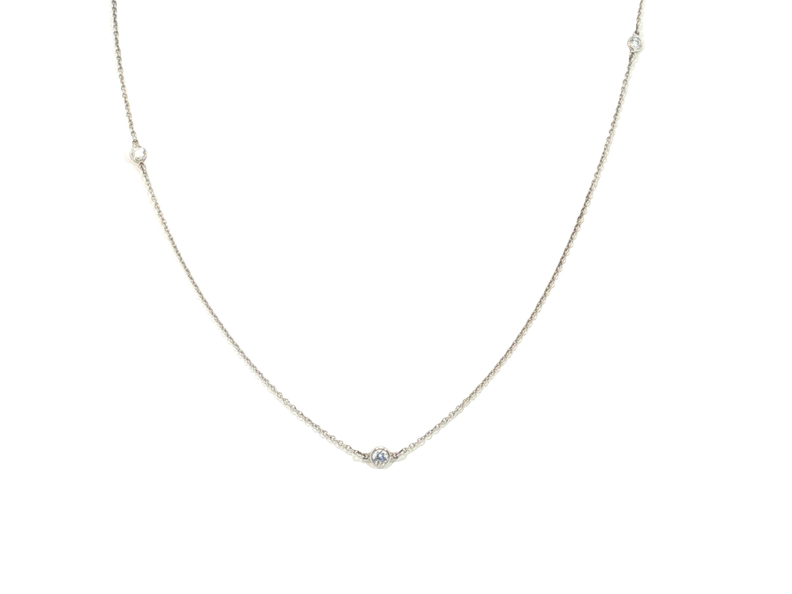 Tiffany & Co Vintage Platinum Chain Necklace with 0.51 Carat Round F VS Diamonds