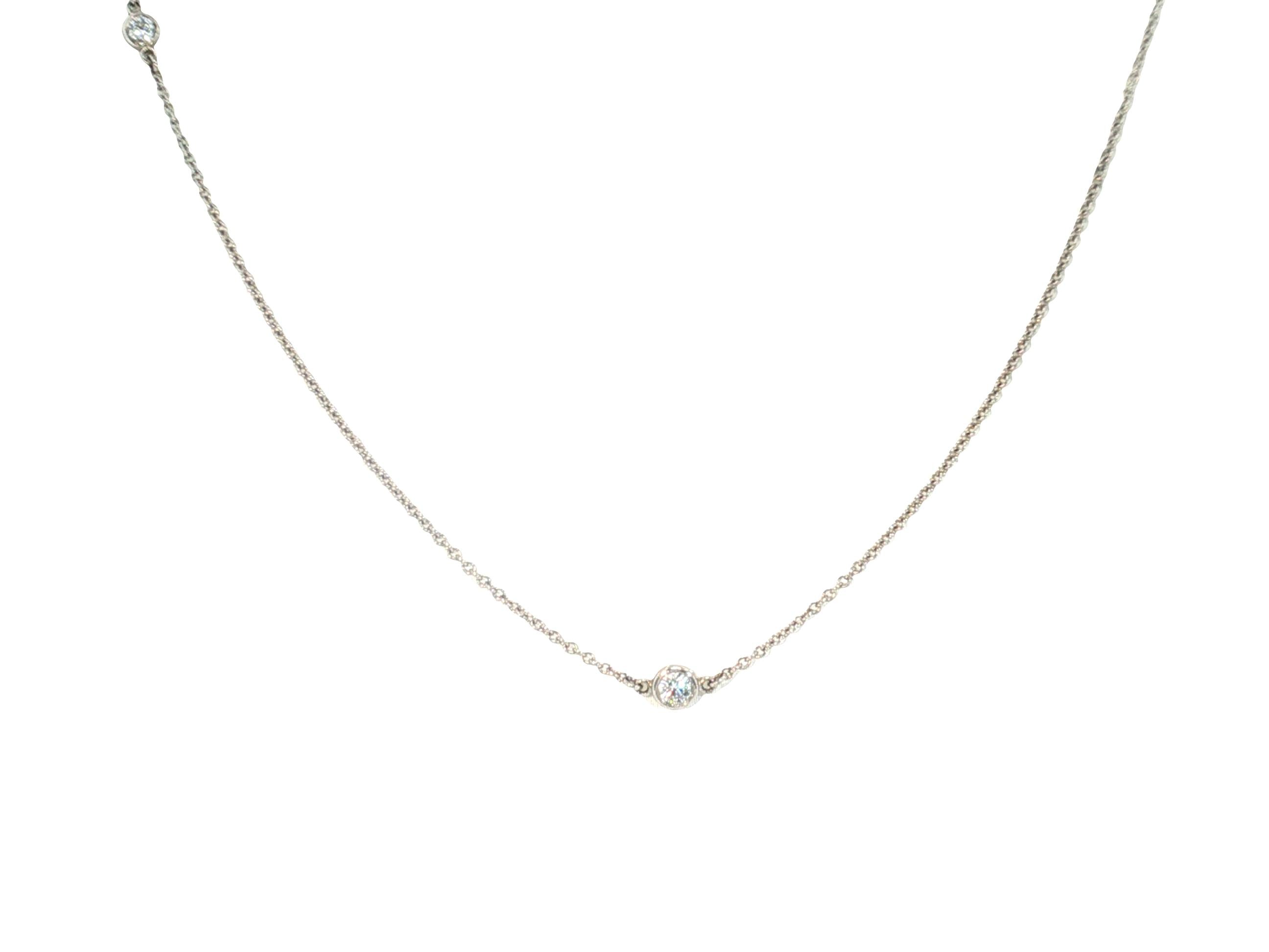 Tiffany & Co Vintage Platinum Chain Necklace with 0.51 Carat Round F VS Diamonds