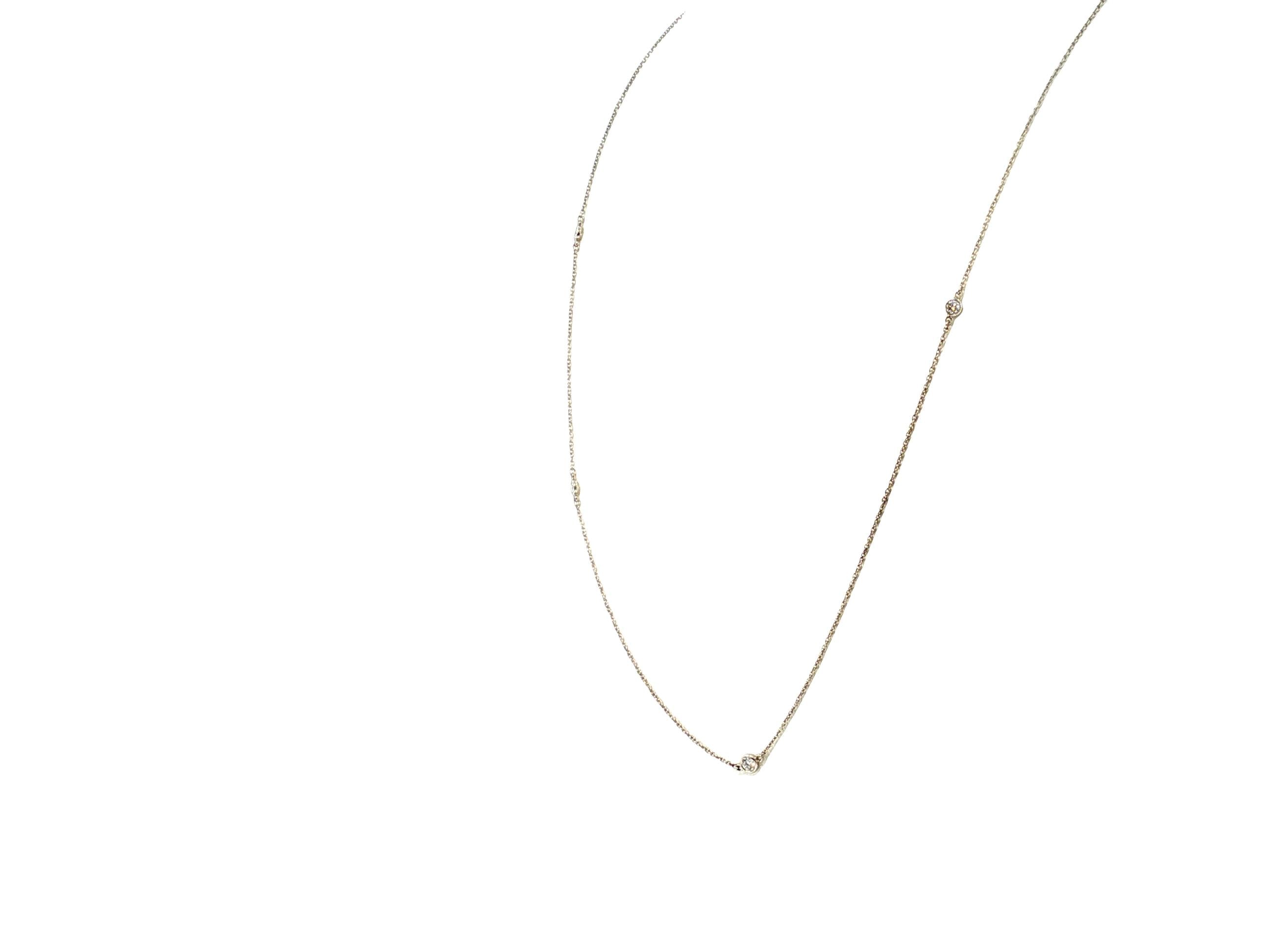 Tiffany & Co Vintage Platinum Chain Necklace with 0.51 Carat Round F VS Diamonds