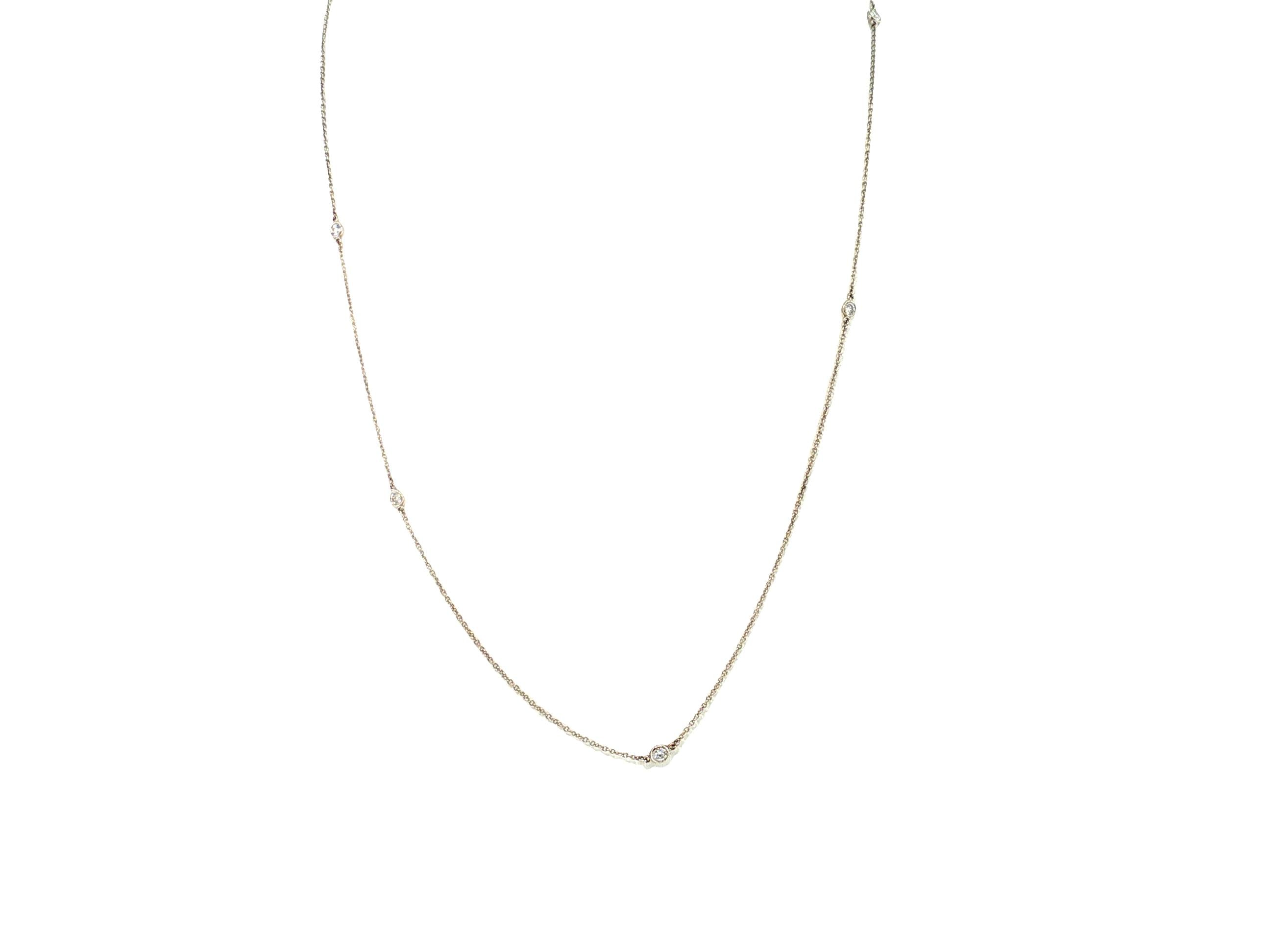 Tiffany & Co Vintage Platinum Chain Necklace with 0.51 Carat Round F VS Diamonds