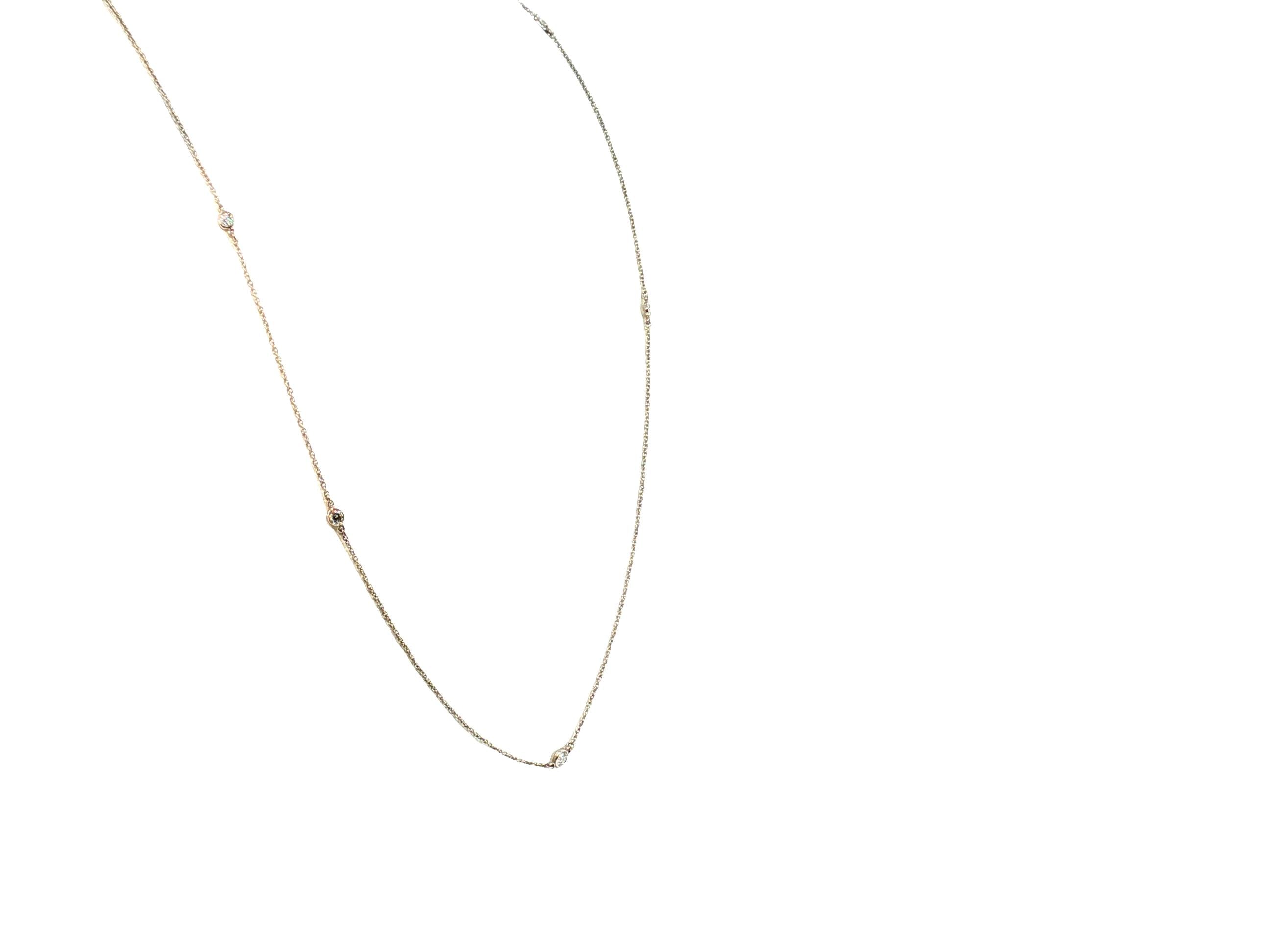 Tiffany & Co Vintage Platinum Chain Necklace with 0.51 Carat Round F VS Diamonds