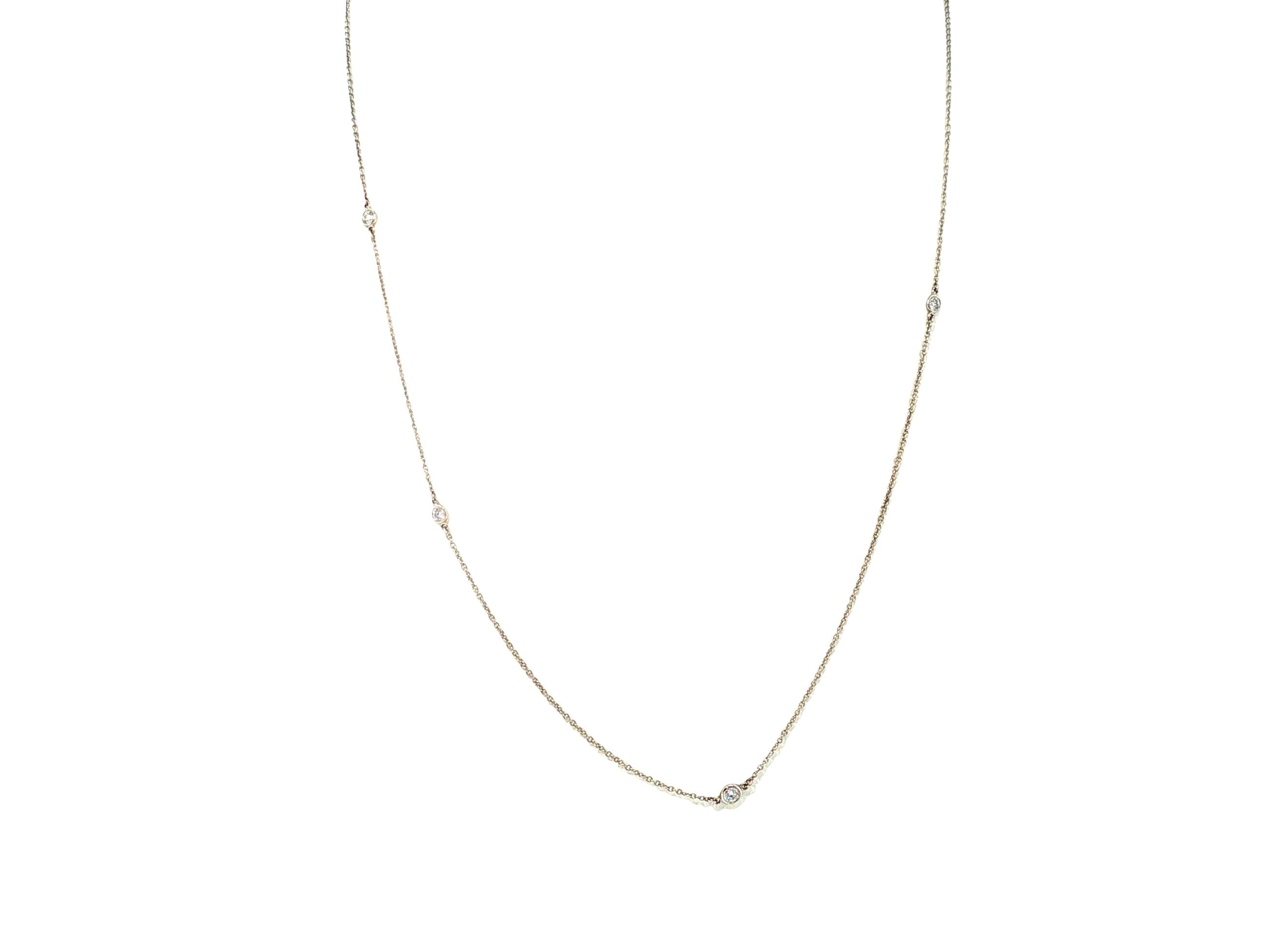 Tiffany & Co Vintage Platinum Chain Necklace with 0.51 Carat Round F VS Diamonds